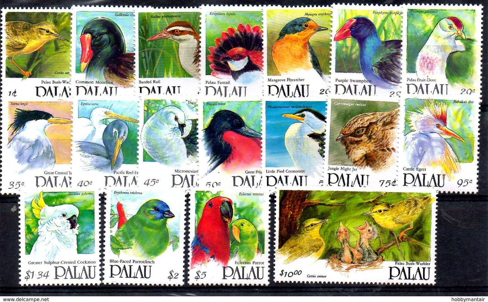 PALAU,1991,BIRDS,definitive, 18v.MNH** - Autres & Non Classés