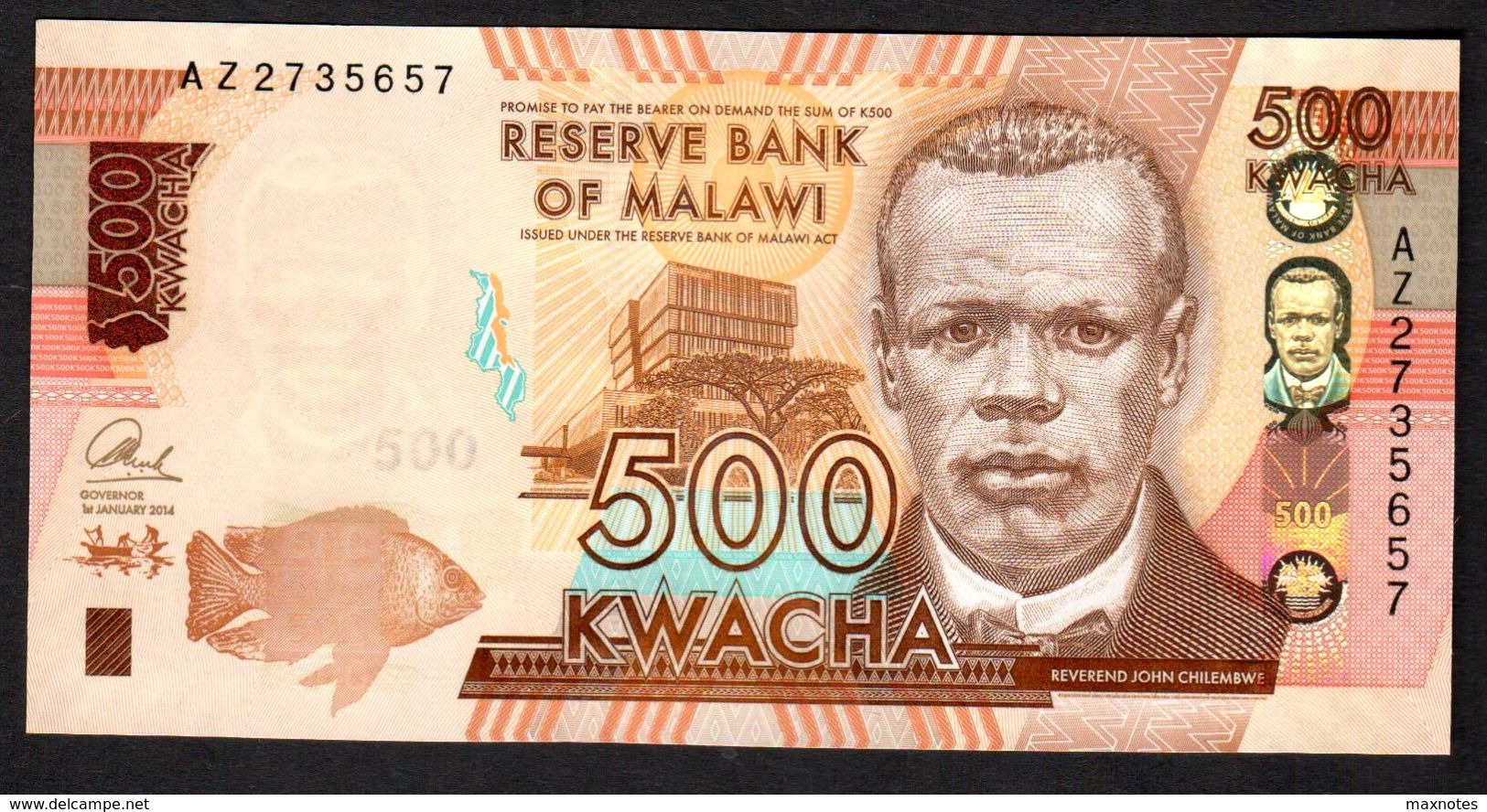 MALAWI  : 500 Kwacha - 2014 - UNC - Malawi