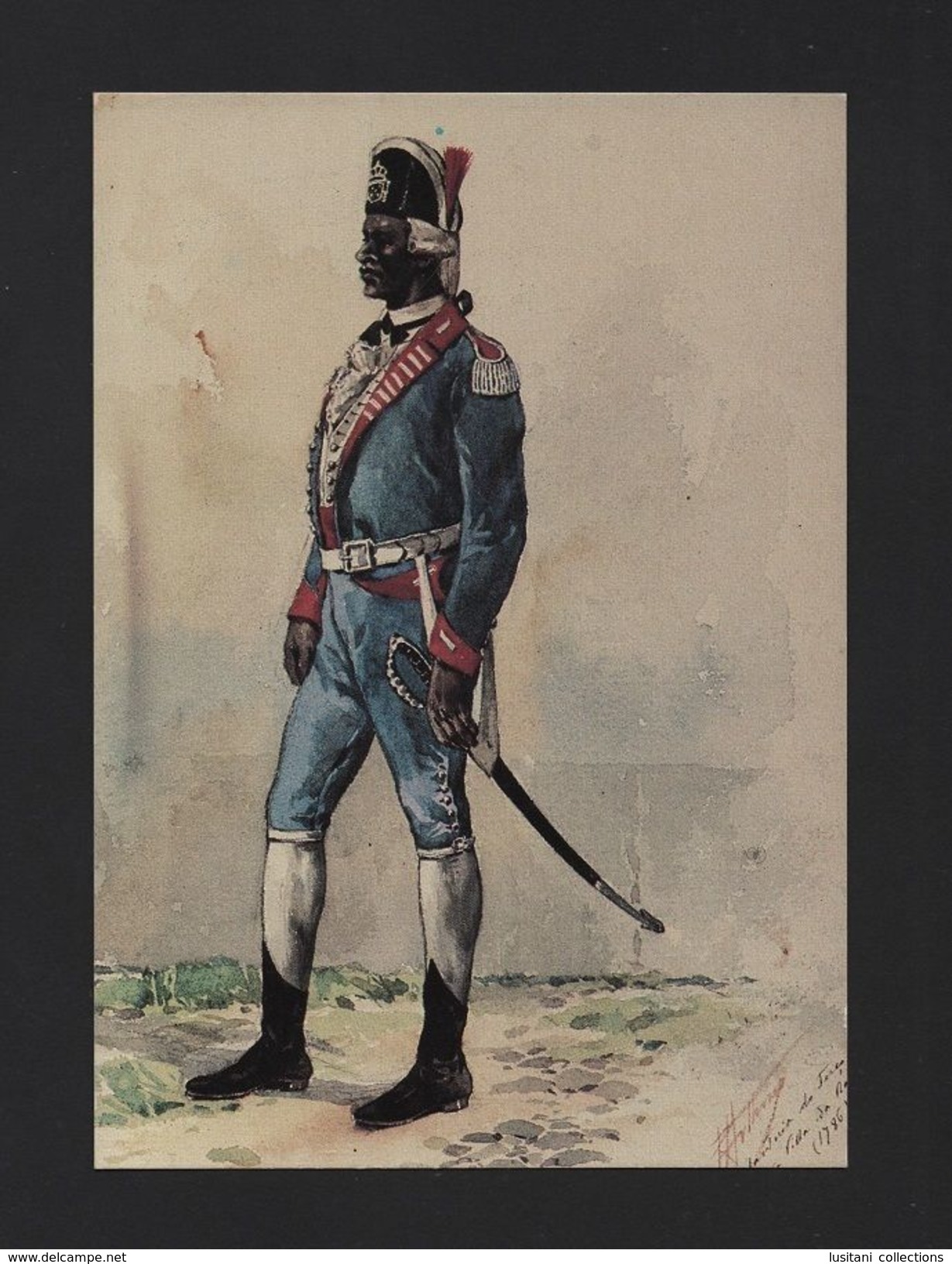 BRAZIL ART POSTCARD BLACK SOLDIER PORTUGAL ARMY In VILA DA RAINHA BRASIL BRÉSIL - Other & Unclassified