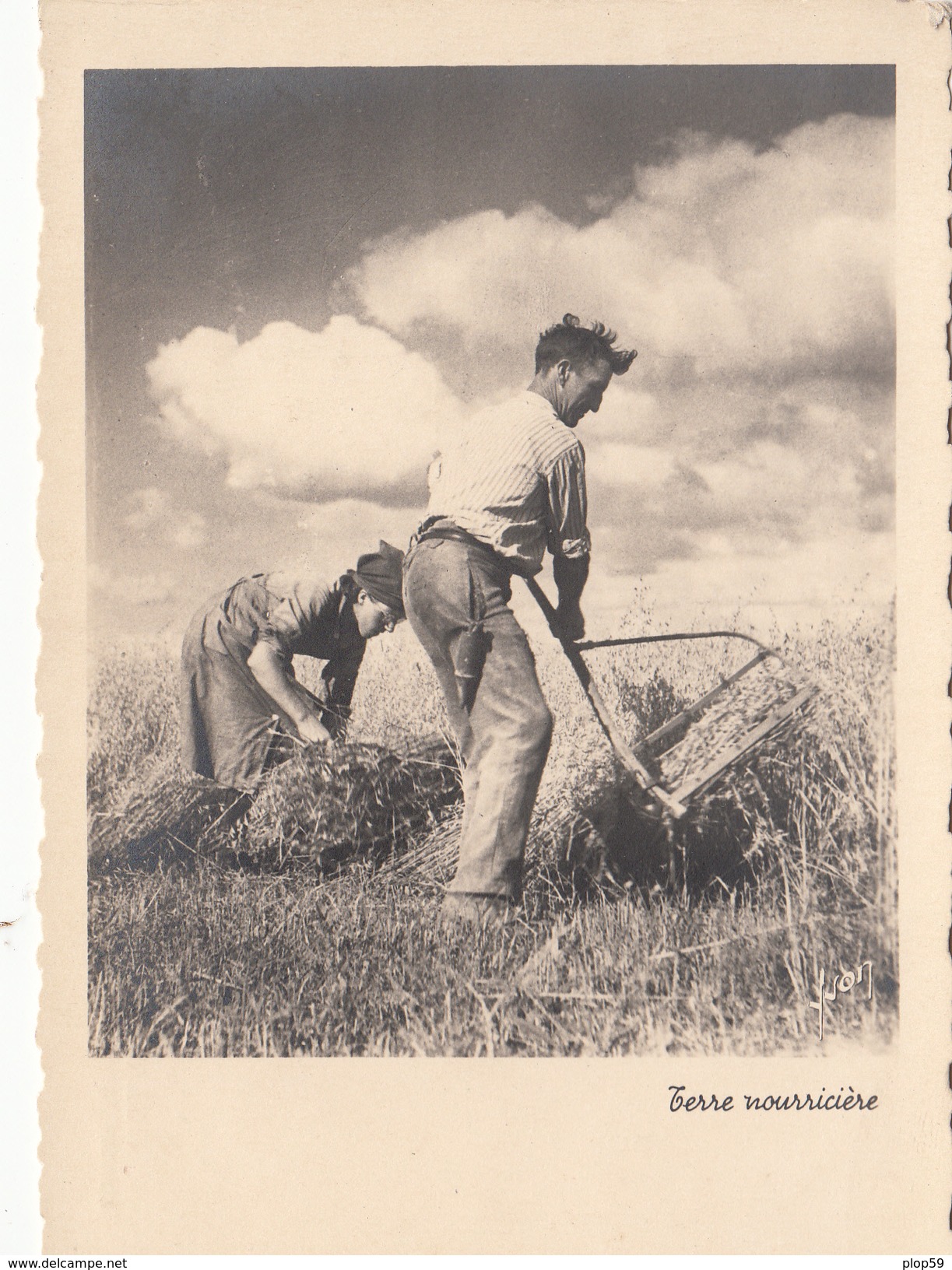 Cpa 2 Scans Photo Agriculture Moisson Récolte Du Blé Fauchage Terre Nourricière Edition D'art Yvon Edition De Luxe - Cultures