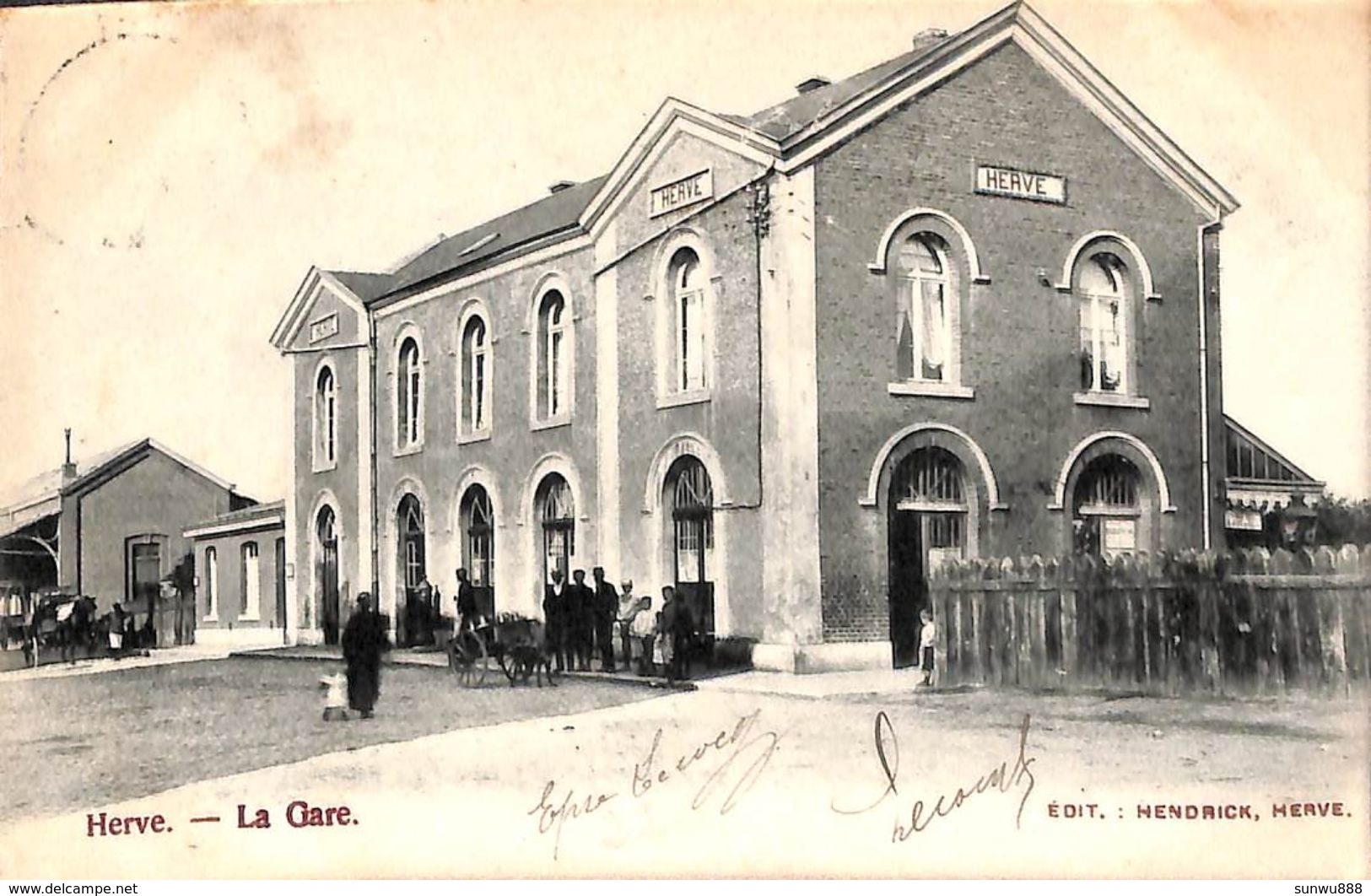 Herve - La Gare (animée, Attelage Chien, Edit Hendrick, 1905) - Herve