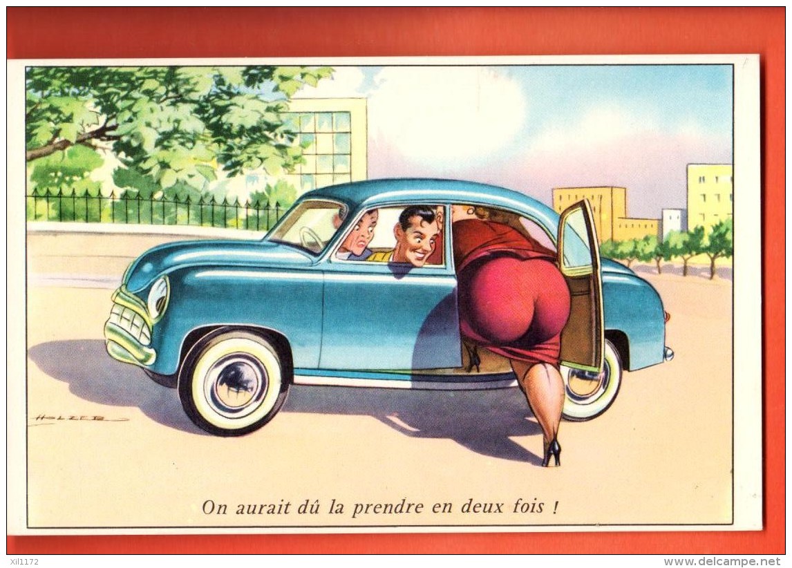 MIW-18  Illustrrateur Adi Holzer, Humour, On Aurait Dû La Prendre En Deux Fois. Voiture, Fesses, Non Circulé MD 050 - Holzer, Adi