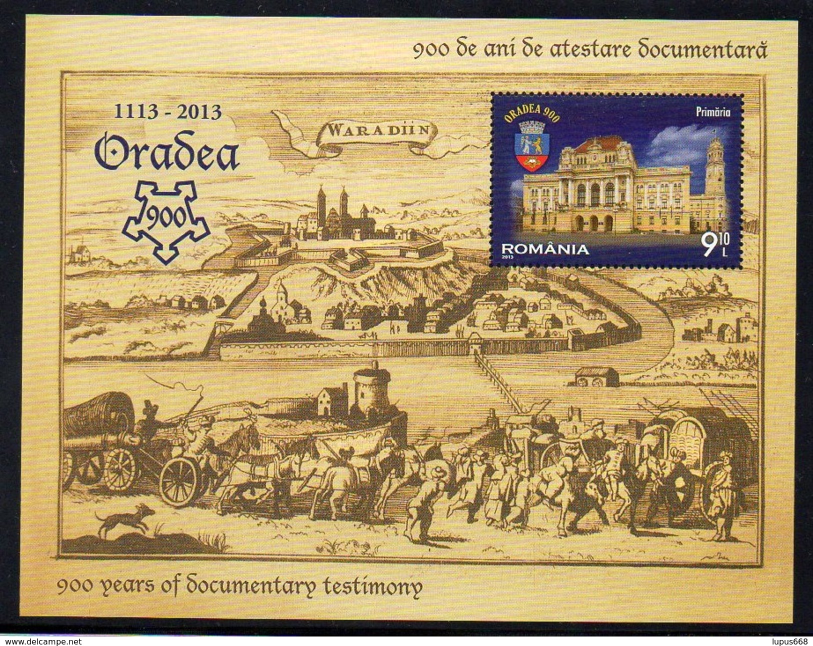 Rumänien 2013  MiNr. 6243 (Block 567)  **/ Mnh  ; 900 Jahre Oradea - Neufs