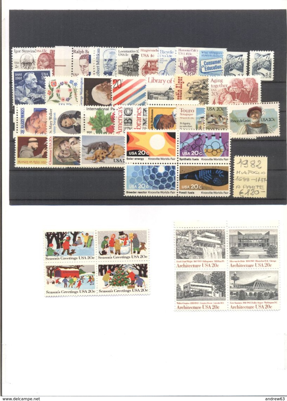 STATI UNITI - USA - 1982 - Annata Completa - Complete Year - ** MNH/VF - Vedi Foto - Années Complètes