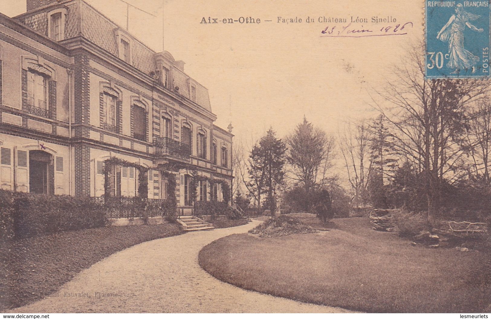 Cpa 10 Aix En Othe Façade Du Chateau Léon Sinelle Estivalet Edit - Autres & Non Classés