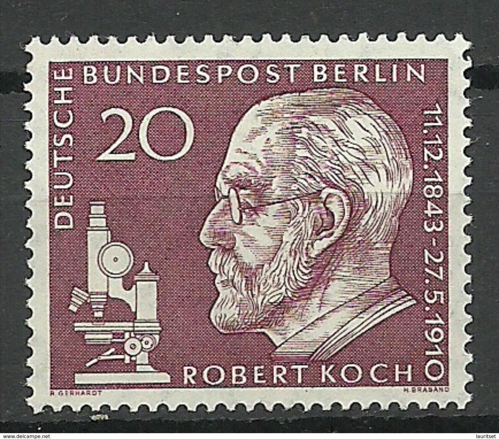 Deutschland Berlin 1960 Michel 191 Robert Koch ** - Altri & Non Classificati