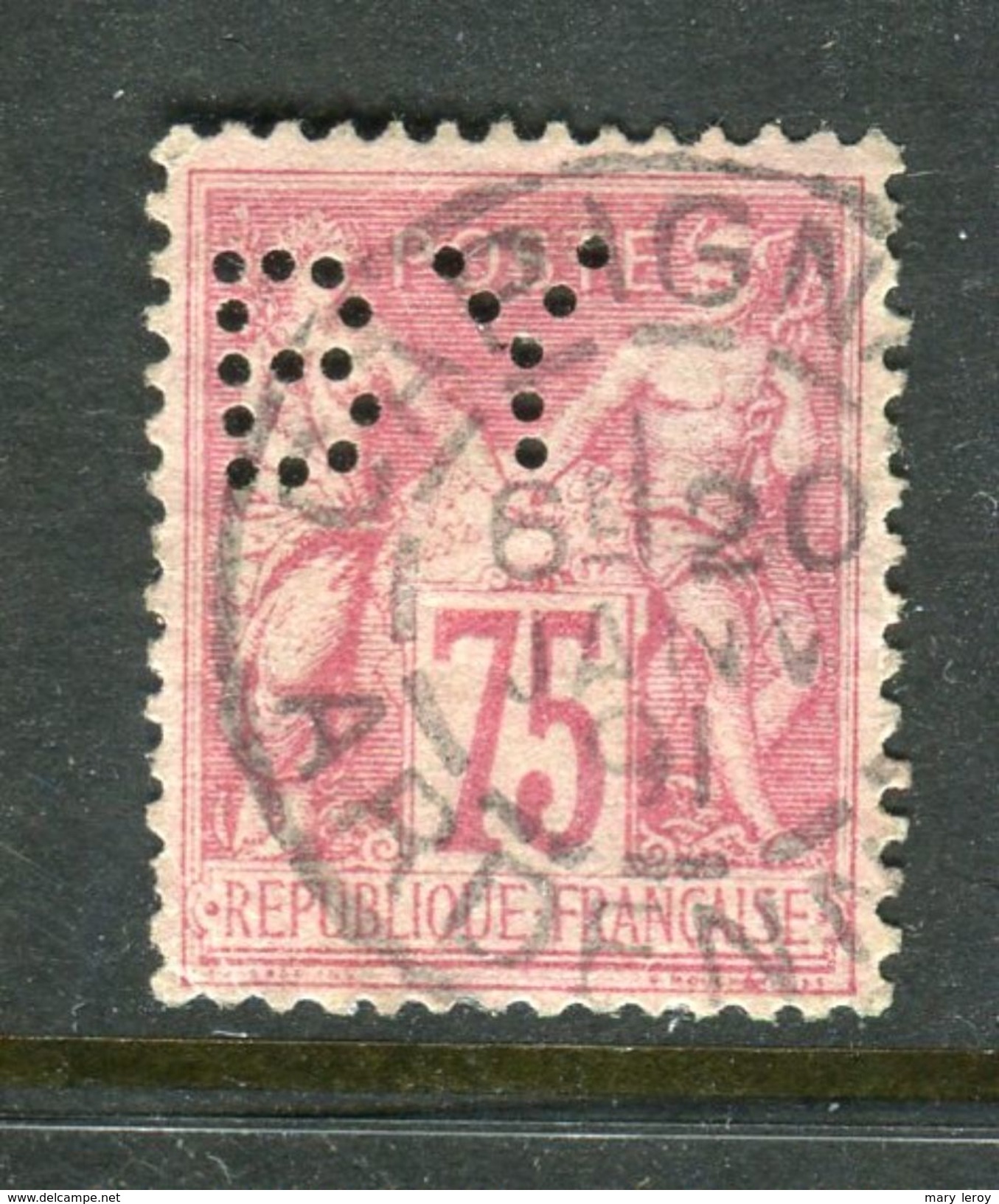 Rare N° 81 Perforation Privée BY ( Boutmy Et Cie à Carignan ) - 1876-1898 Sage (Type II)