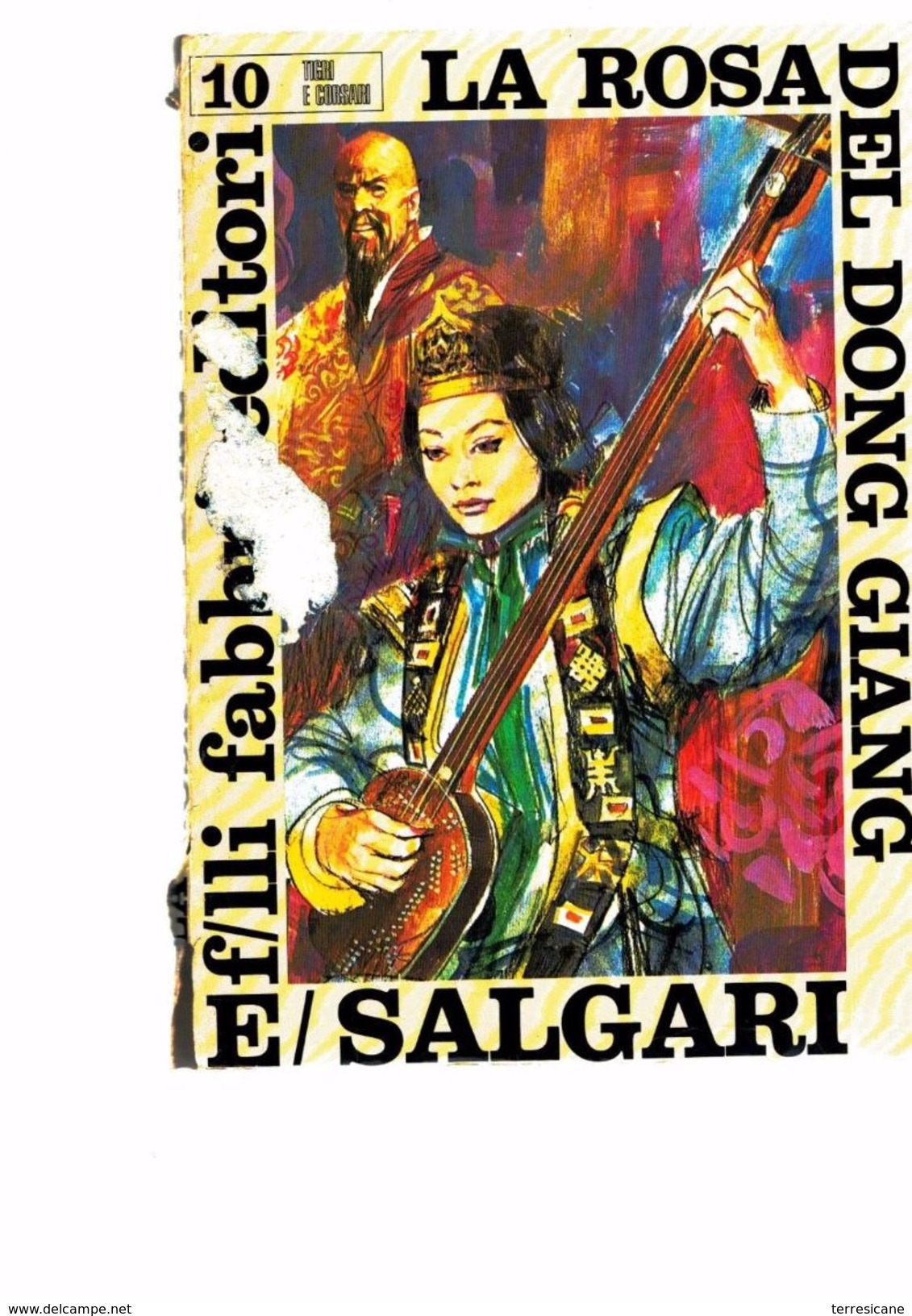 X SALGARI LA ROSA DEL DONG DONG FABBRI EDITORI 1968 COPERTINA E COSTINA ROVINATE - Action Et Aventure