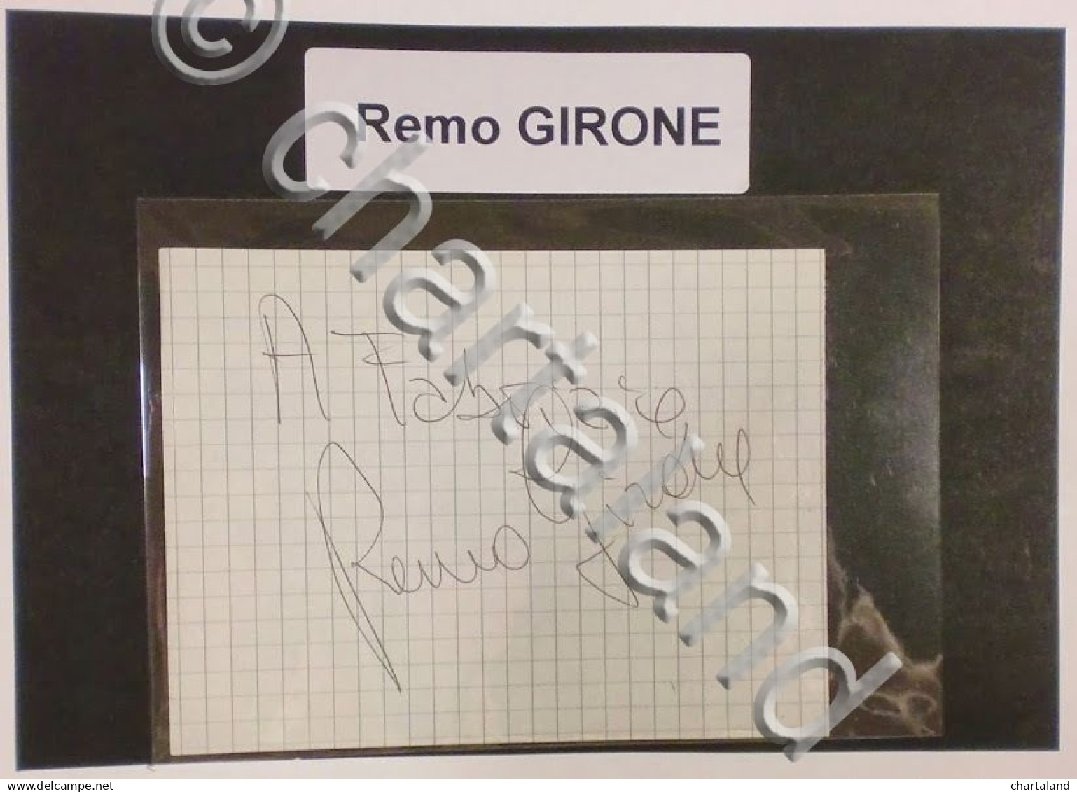 Autografo Originale Remo Girone - Foglietto - 1985 Ca. 416 - Other & Unclassified