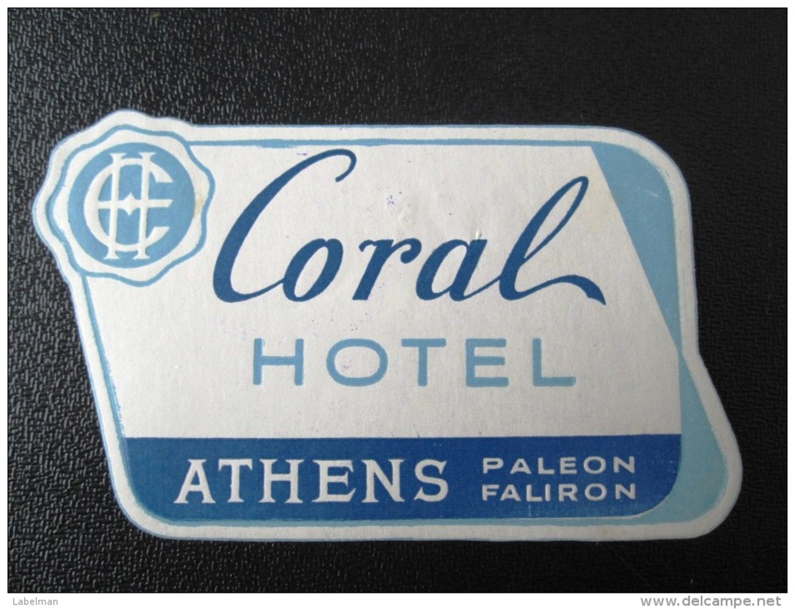 HOTEL MOTEL INN RESIDENCE CORAL PALEON FALIRON  ATHENS GREECE LUGGAGE LABEL ETIQUETTE AUFKLEBER DECAL STICKER - Etiketten Van Hotels