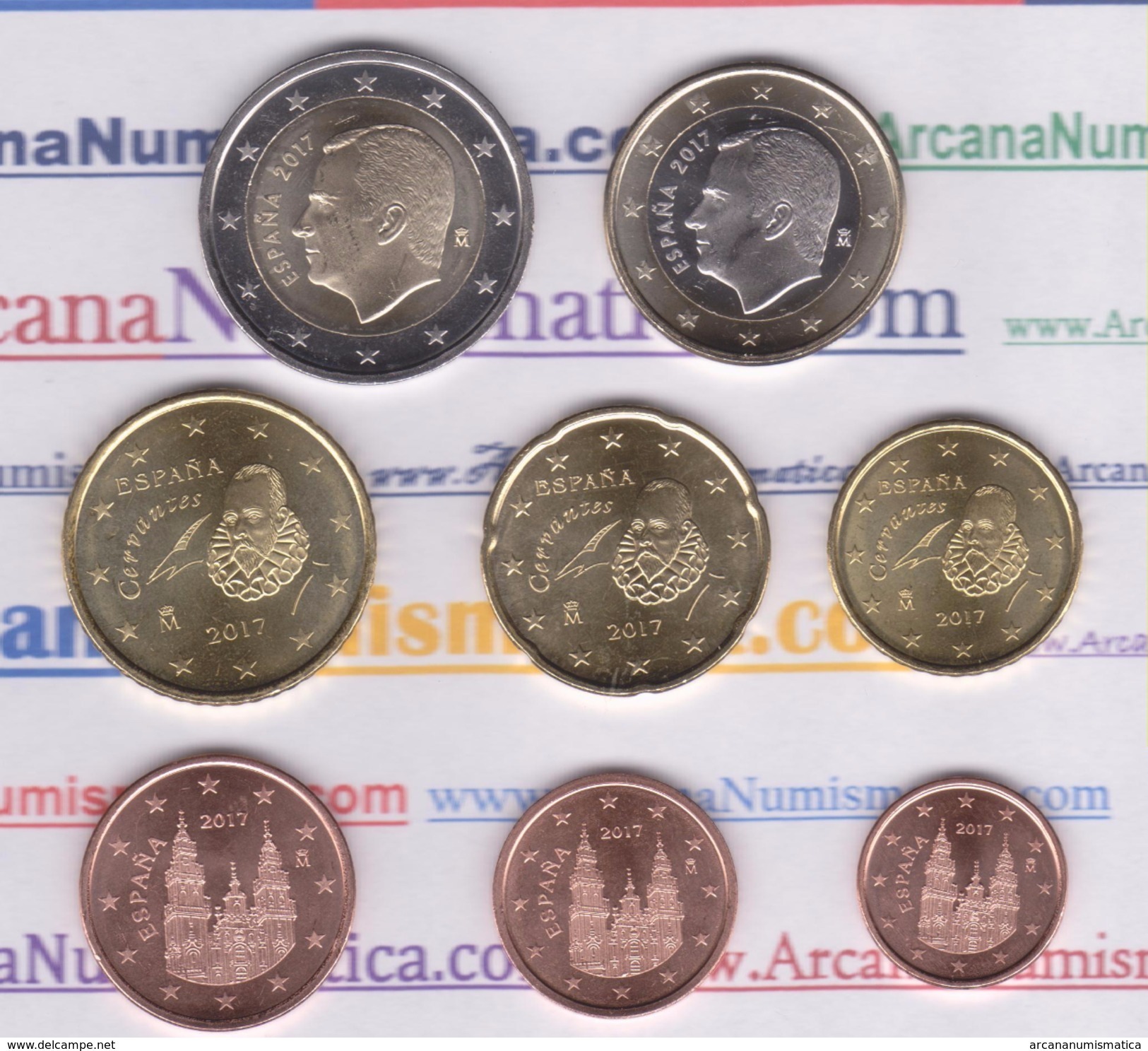 ESPAÑA Set/Juego/Tira  8 Monedas/Coins &euro;URO 2.017  2017  SC/UNCirculated  T-DL-12.053 - España