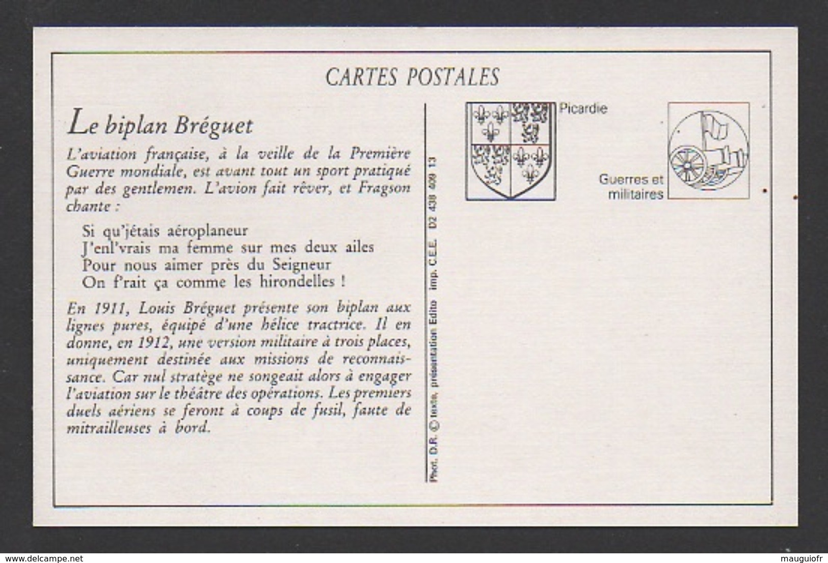 DF / TRANSPORTS / AVIATION / AVIONS / LE LIEUTENANT BRÉGUET AU DÉPART DE SON APPAREIL ( BIPLAN ) - Autres & Non Classés