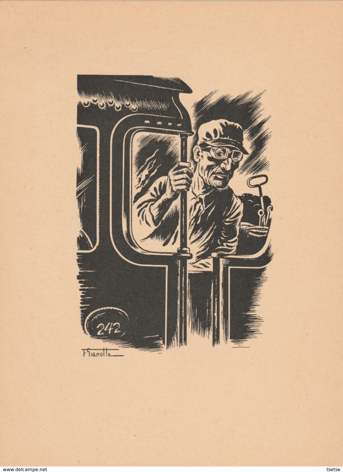 Série de 6 dessins de François Gianolla dans la farde originale , illustrant le Pays Noir/ La Mine , les Mineurs