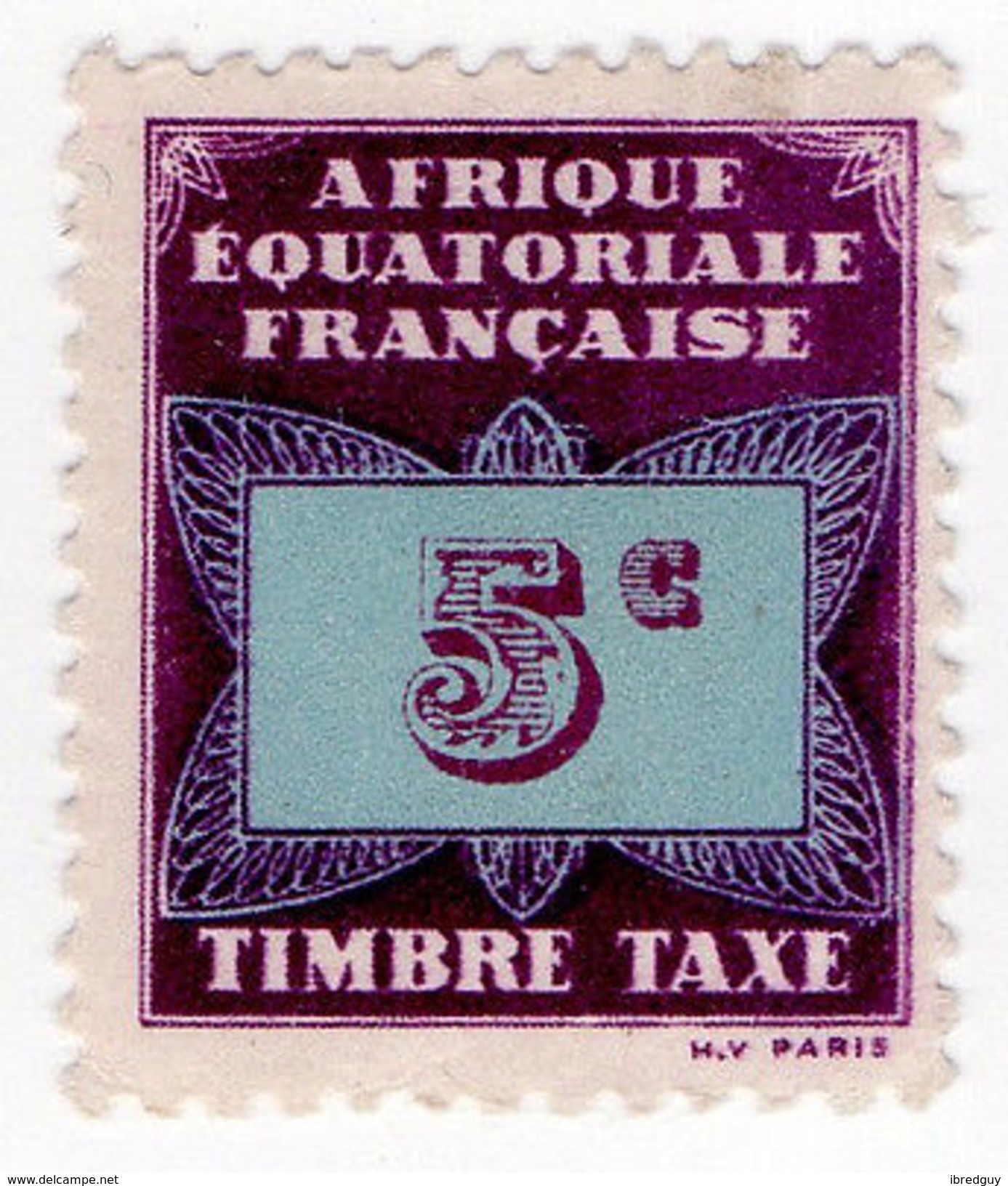(I.B) France Colonial Revenue : Equatorial Africa 5c - Europe (Other)