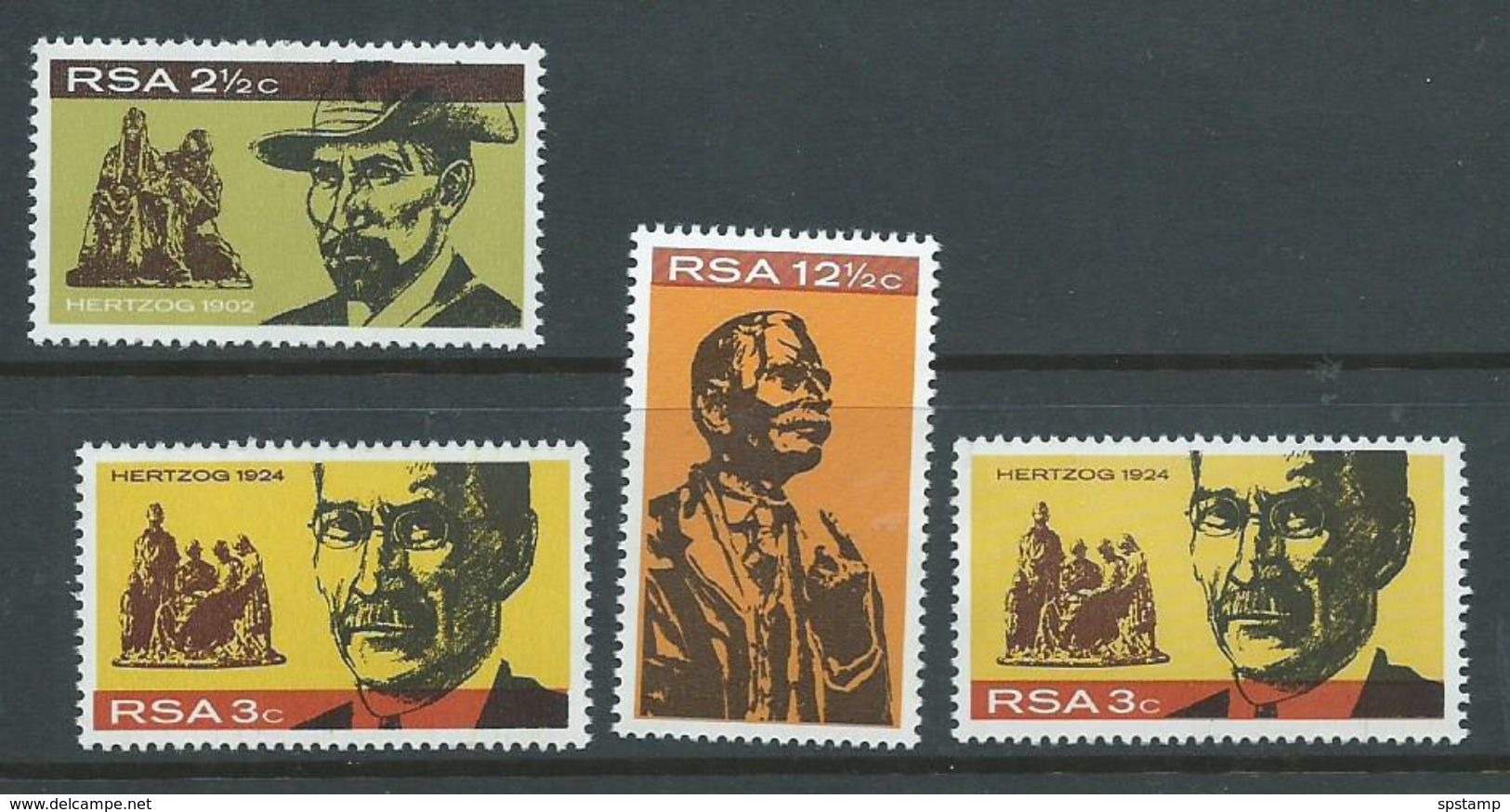 South Africa 1968 Hertzog Monument Set 3 + Extra Printing Of 3c MNH Sets X 10 , Pencil Annotations On Gum - Unused Stamps