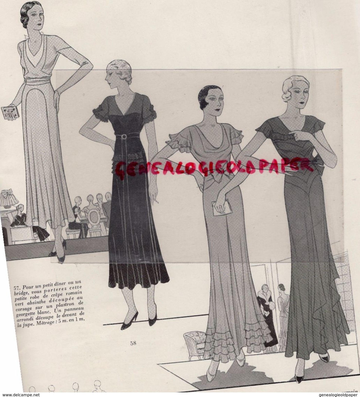 REVUE MODES ET TRAVAUX- 15 FEVRIER 1932- N° 292- EDOUARD BOUCHERIT-BERNARD-LANVIN-JENNY-PATOU-ROUFF-BLEDINE -AVEC PATRON