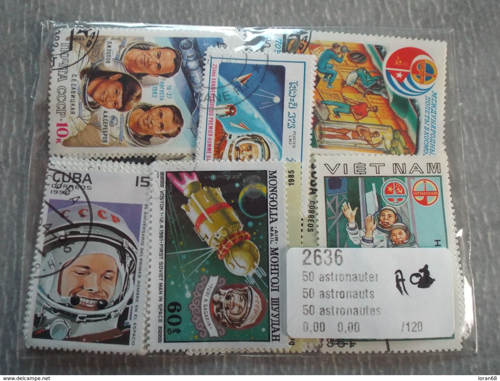 Lot De 50 Timbres Oblitérés : Astronautes - Autres & Non Classés