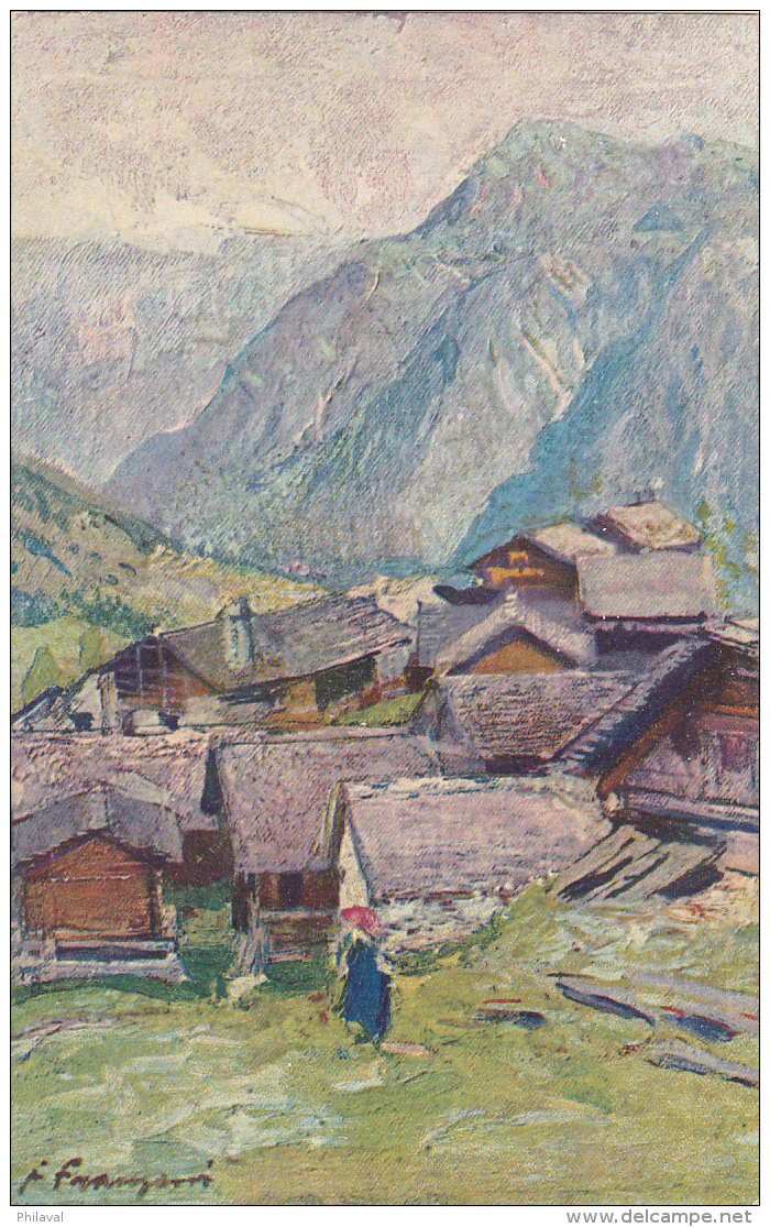 Carte Pro Juventute No 91 - Bosco, Valle Maggia - Filipo Franzoni - Oblitérée L CULLY Le 12.IV.22 - Lettres & Documents