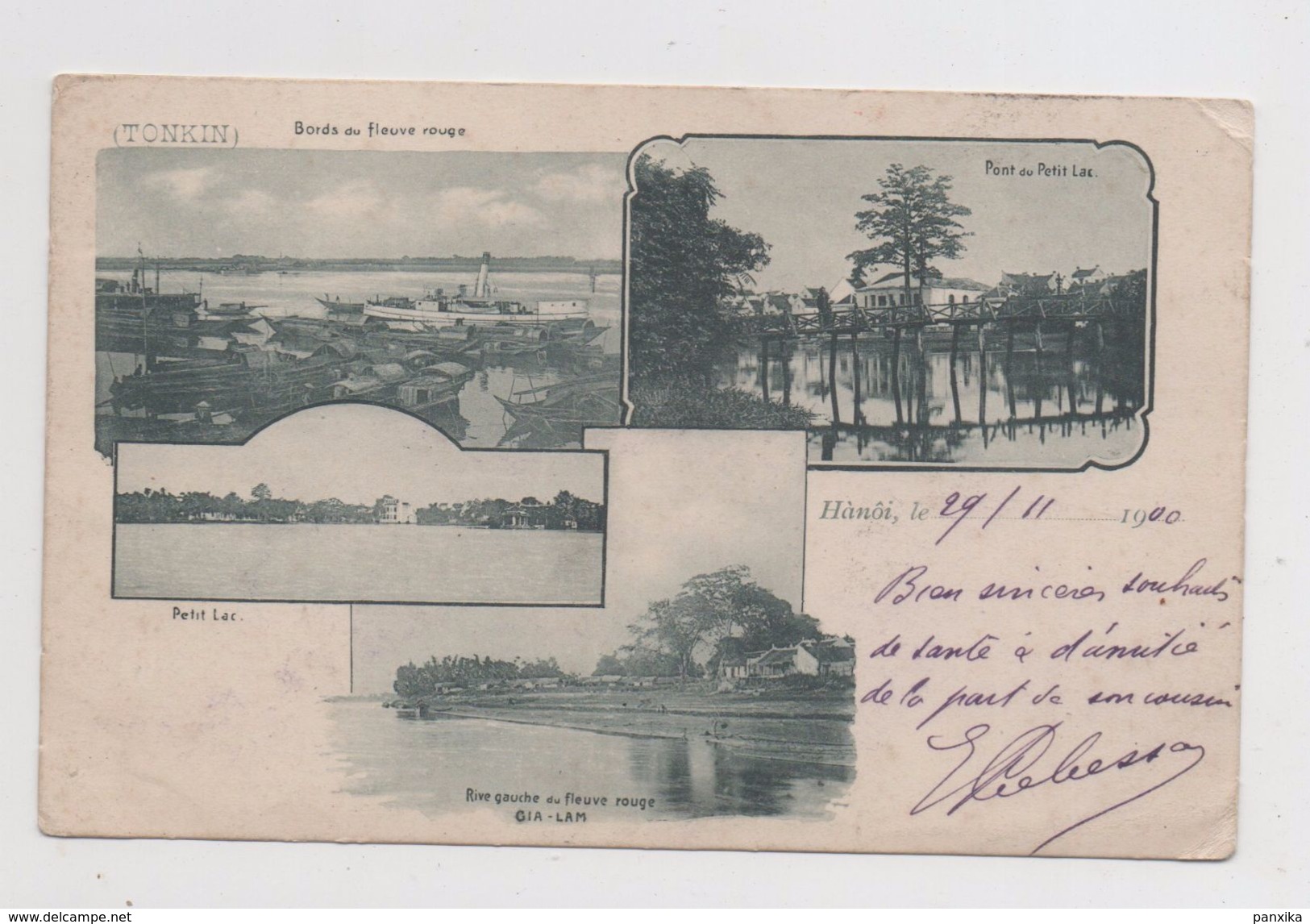 Hanoi. Bords Du Fleuve Rouge. Pont Du Petit Lac. Carte Multivue. - Viêt-Nam