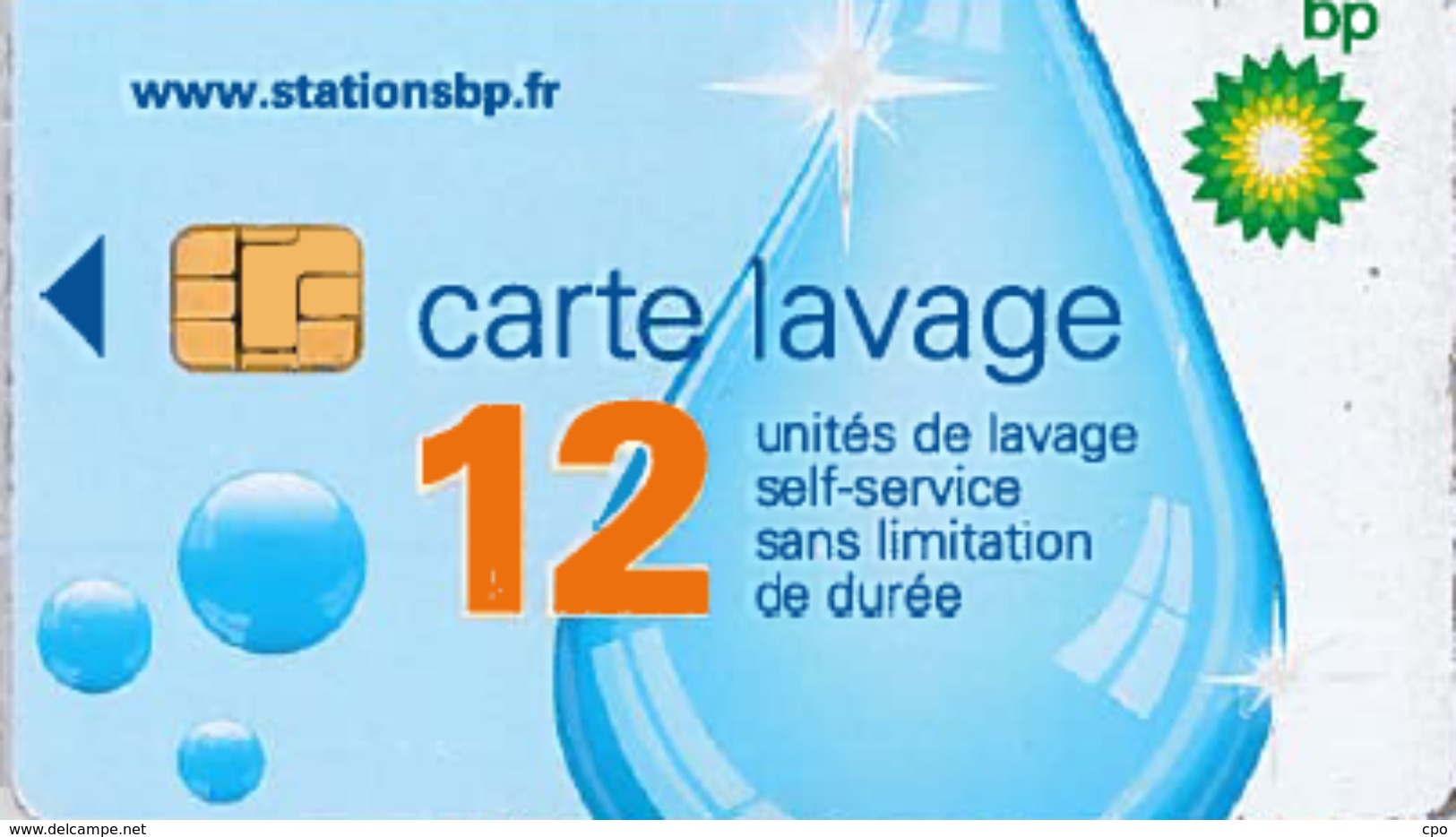 # Carte A Puce Portemonnaie  Lavage BP - Goutte - 12u Puce2? - Tres Bon Etat - - Autowäsche