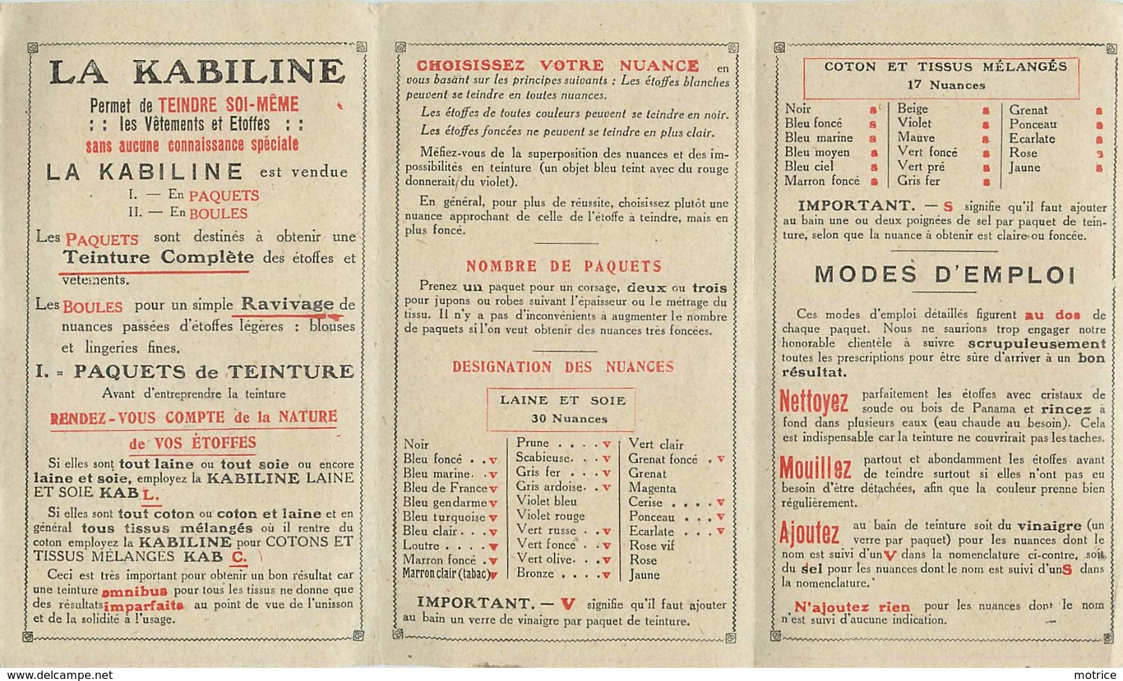 LE MONDE TEINTURIER DE LA KABILINE - Oscar Legris & Fils Versailles, 92 Rue Des Chantiers. - Pubblicitari