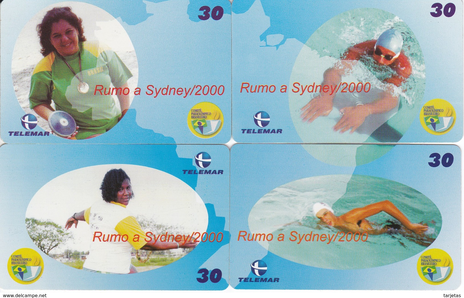 PUZZLE DE 4 TARJETAS DE BRASIL DE LAS OLIMPIADAS DE SYDNEY 2000 (OLYMPIC GAMES) - Brésil