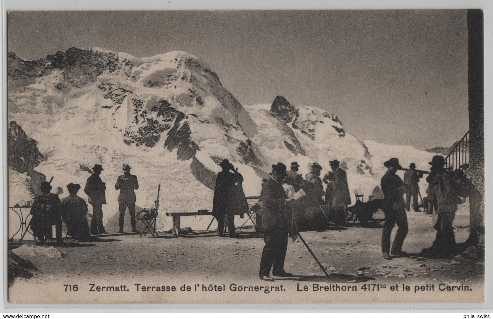 Zermatt - Terrasse De L'hotel Gornergrat - Le Breithorn Et Le Petit Cervin - Animee - Zermatt