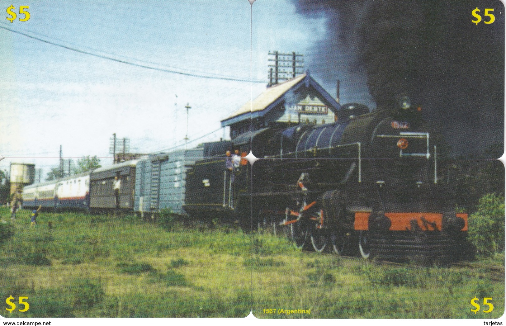 PUZZLE DE 4 TARJETAS DE ESTADOS UNIDOS DE UN TREN DE VAPOR (TRAIN-ZUG) - Otros & Sin Clasificación