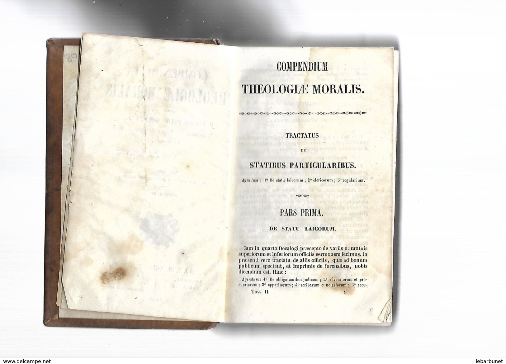 Livre Ancien 1857  Compendium Théologiae Moralis Tomus II - Livres Anciens