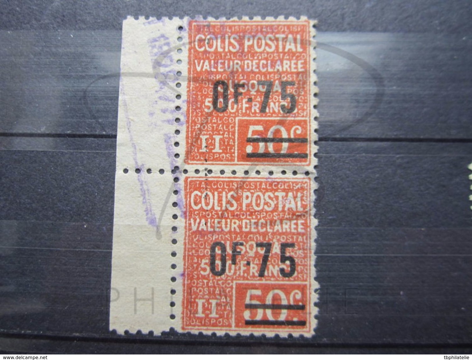 VEND TIMBRES DES COLIS POSTAUX DE FRANCE N° 91 EN PAIRE + BDF , DONT 1 " F " + BAS !!! - Usados