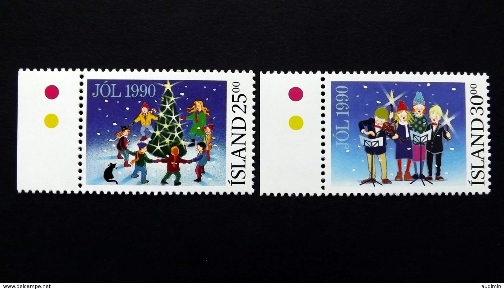 Island 736/7 **/mnh, Weihnachten 1990 - Neufs