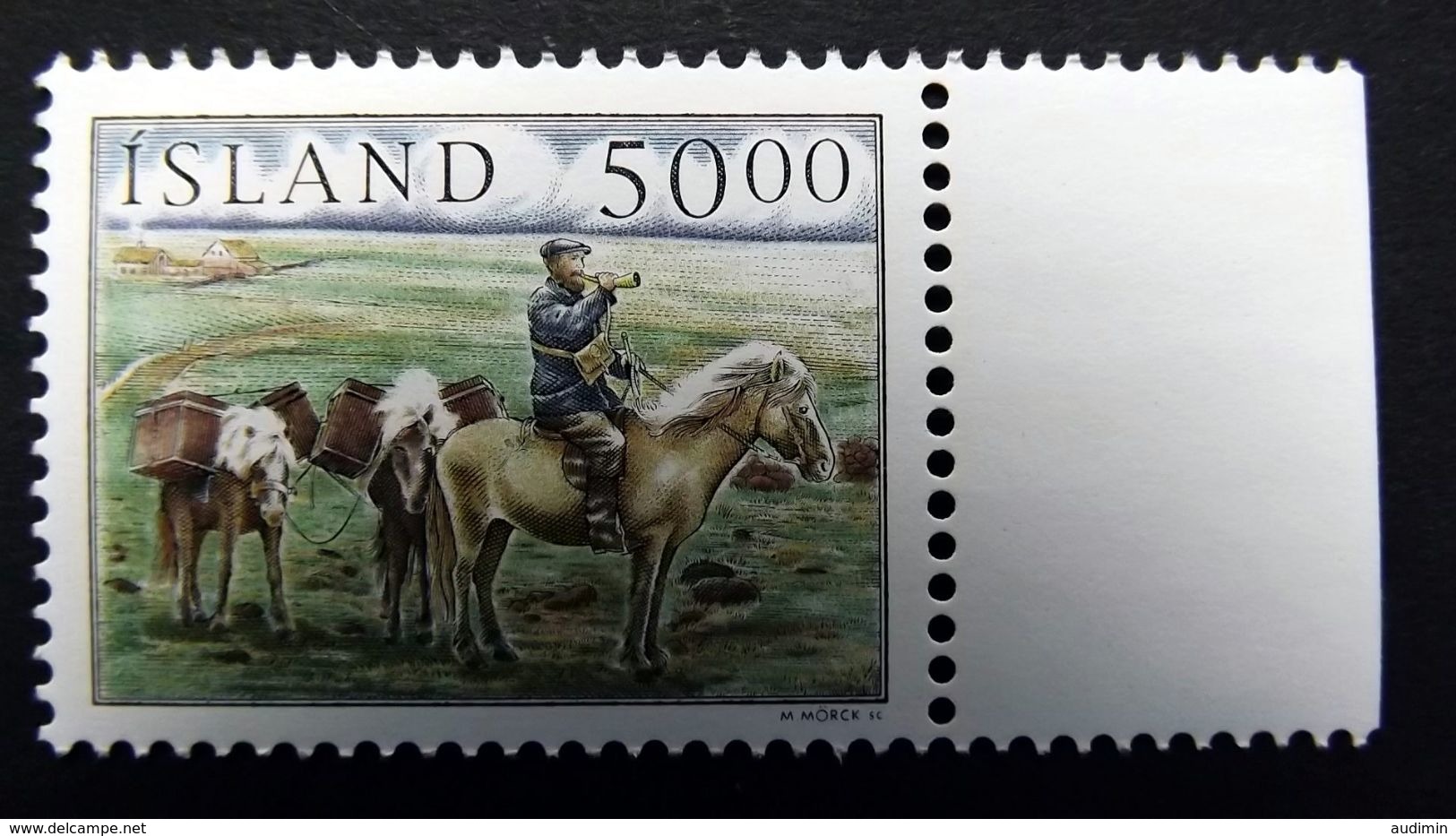 Island 879 **/mnh, Landbriefträger, Unterwegs Mit Reitpferd Und Zwei Packpferden - Neufs