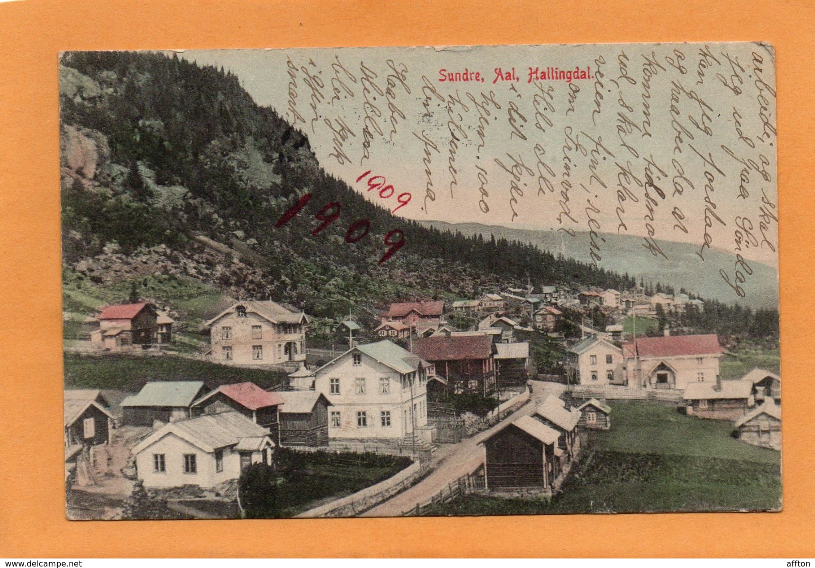 Sundre Aal Hallingdal Norway 1909 Postcard - Norwegen