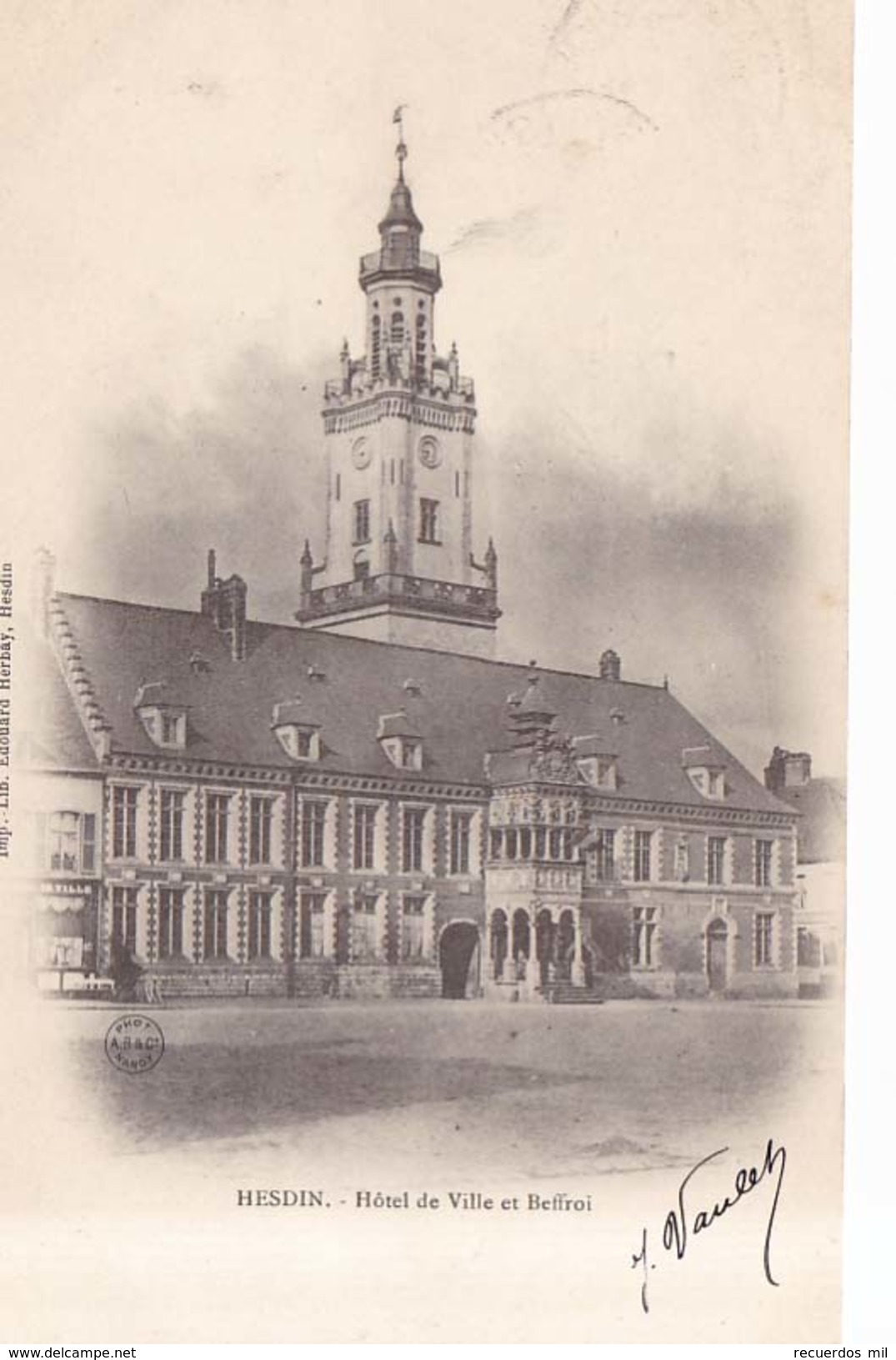 Hesdin Hotel De Ville   1903 - Marcoing