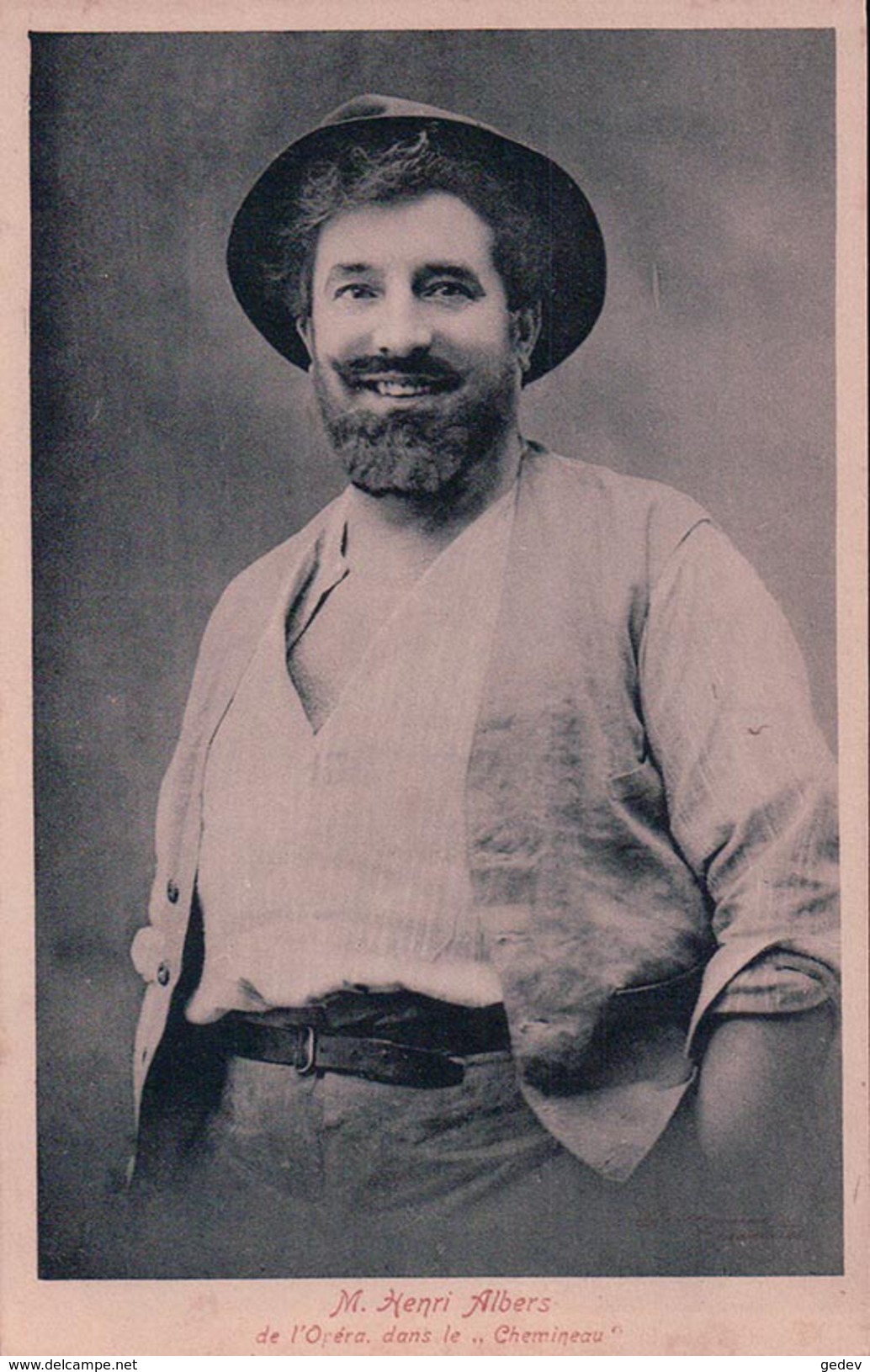 Henri Albers, Artiste Lyrique (baryton) Dans Le Chemineau, Photo Nadar Et Boisonnas (120) - Entertainers