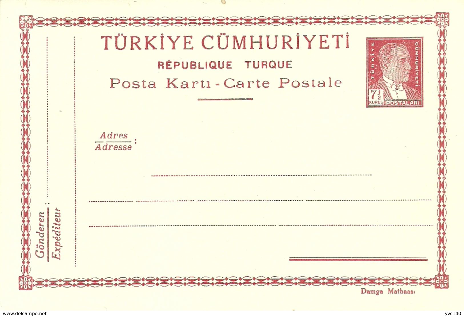 Turkey; 1938 Postal Stationery Isfila AN 161 - Interi Postali