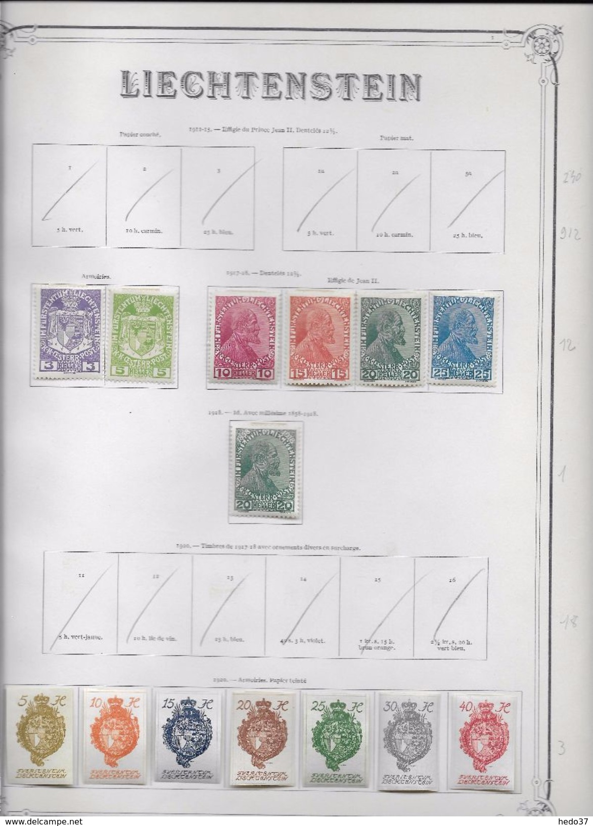 Liechtenstein - Collection Vendue Page Par Page - Timbres Neufs * Avec Charnière - TB - Collections