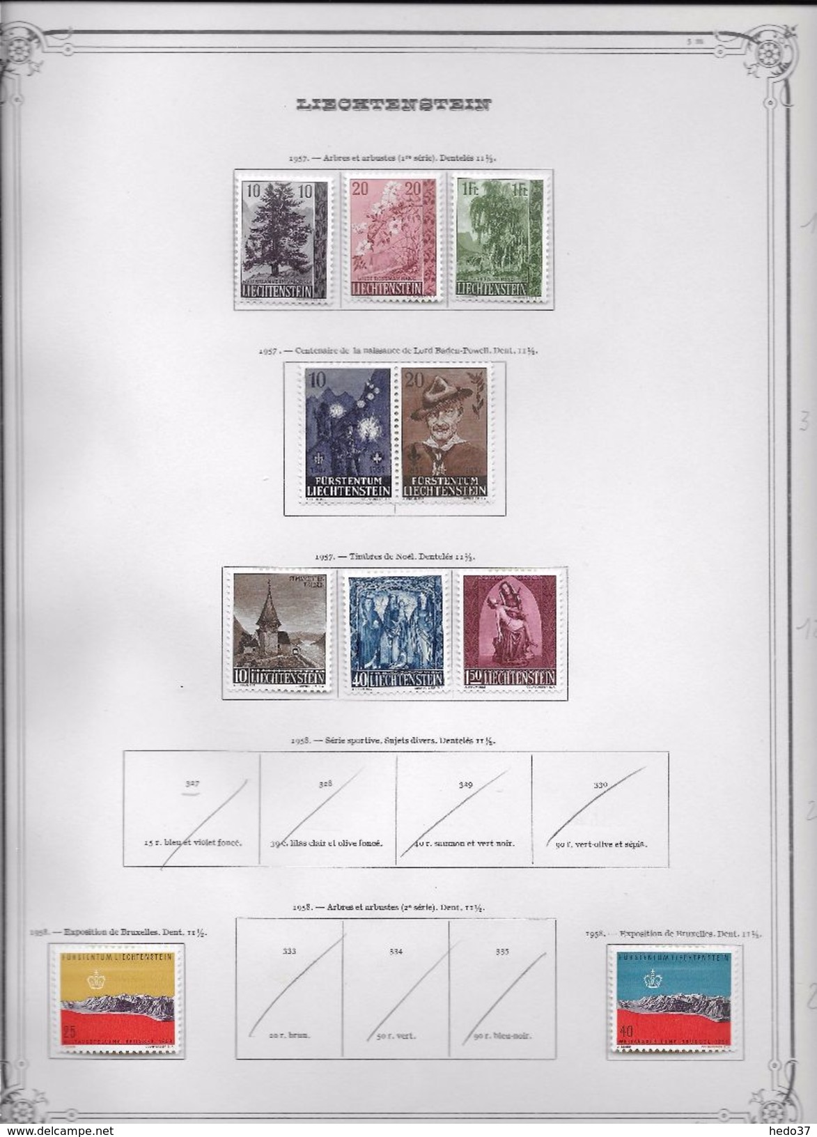 Liechtenstein - Collection Vendue Page Par Page - Timbres Neufs * Avec Charnière - TB - Collections