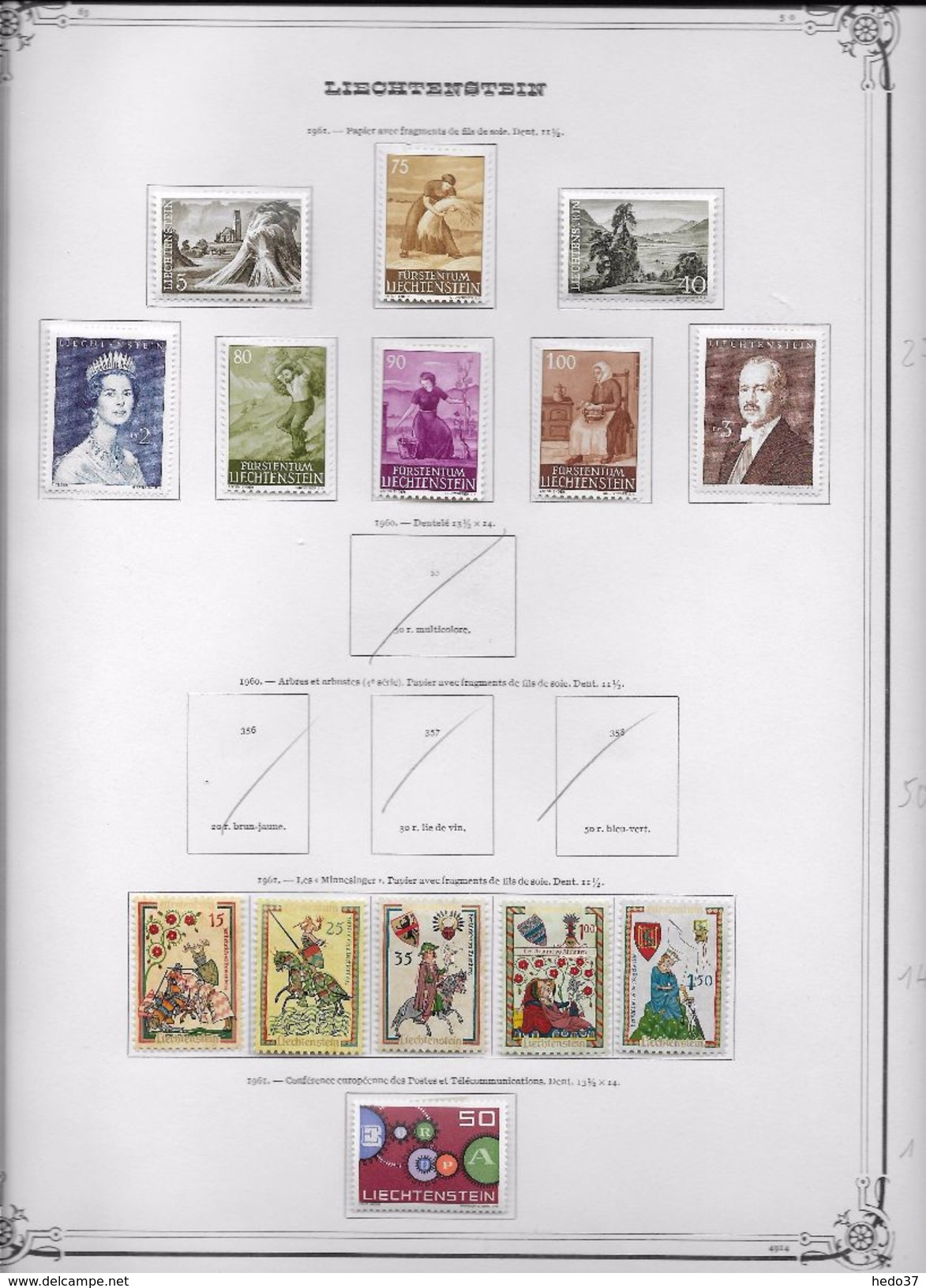 Liechtenstein - Collection Vendue Page Par Page - Timbres Neufs * Avec Charnière - TB - Collections