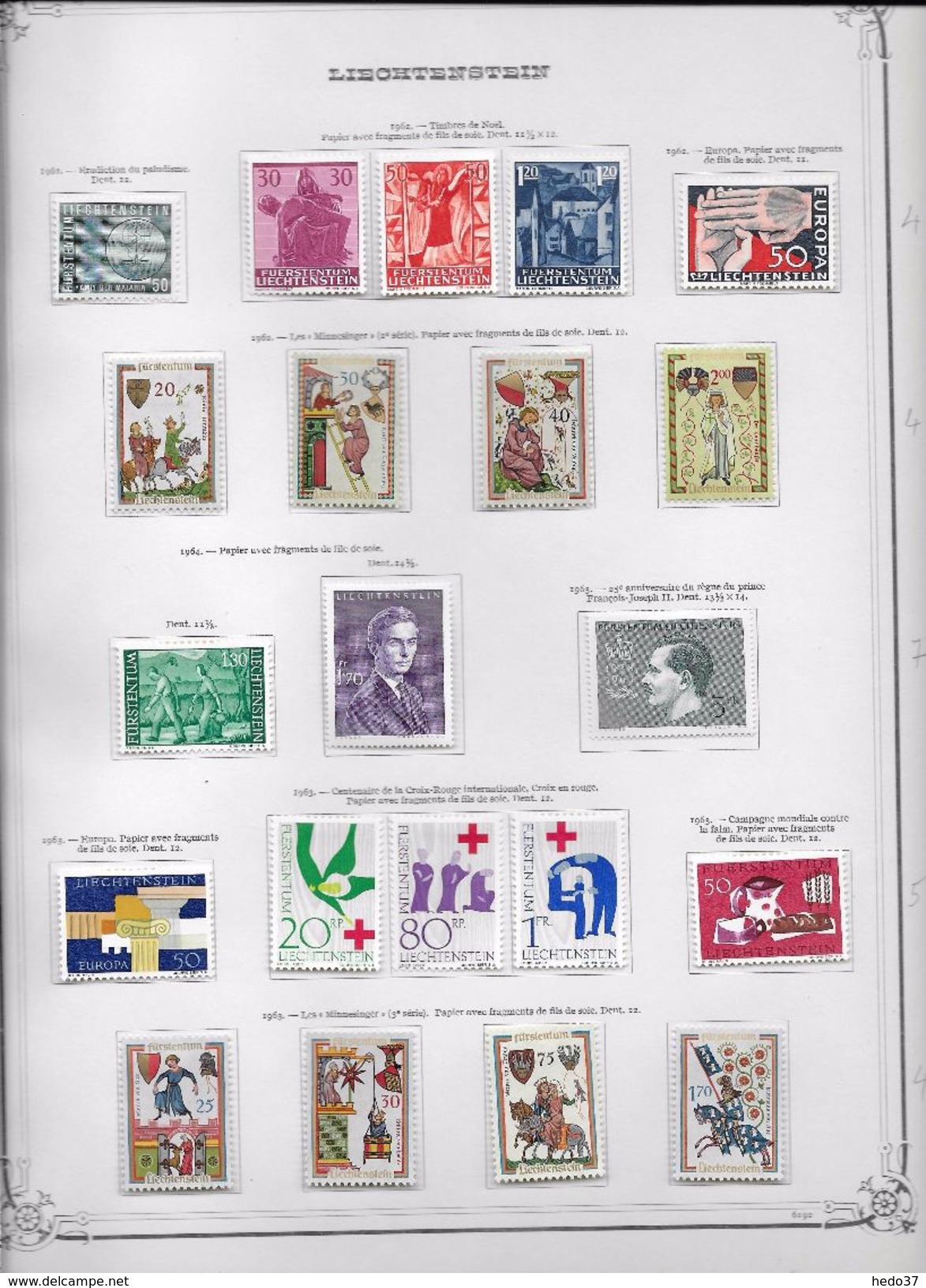 Liechtenstein - Collection Vendue Page Par Page - Timbres Neufs * Avec Charnière - TB - Collections