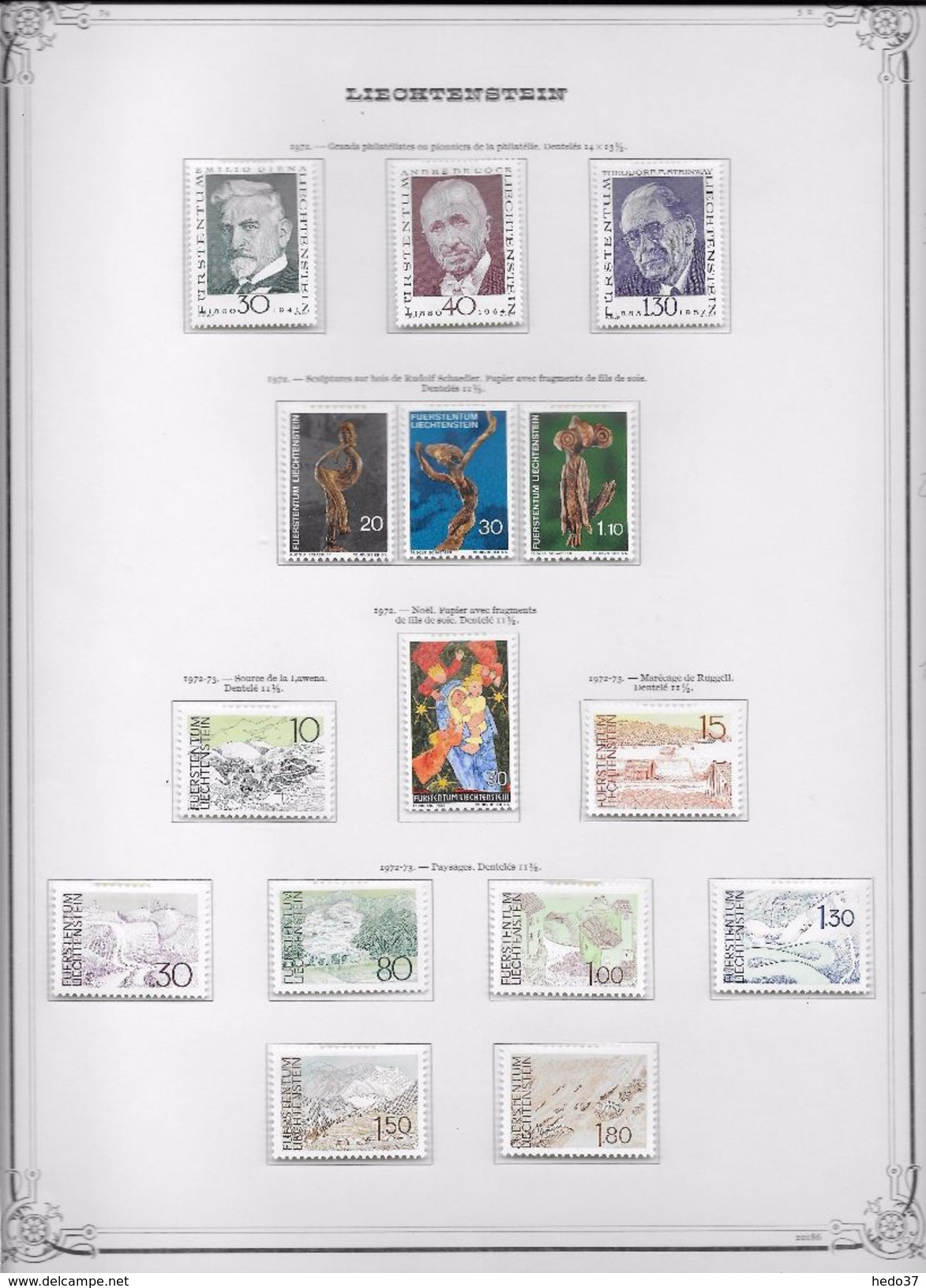 Liechtenstein - Collection Vendue Page Par Page - Timbres Neufs * Avec Charnière - TB - Collections