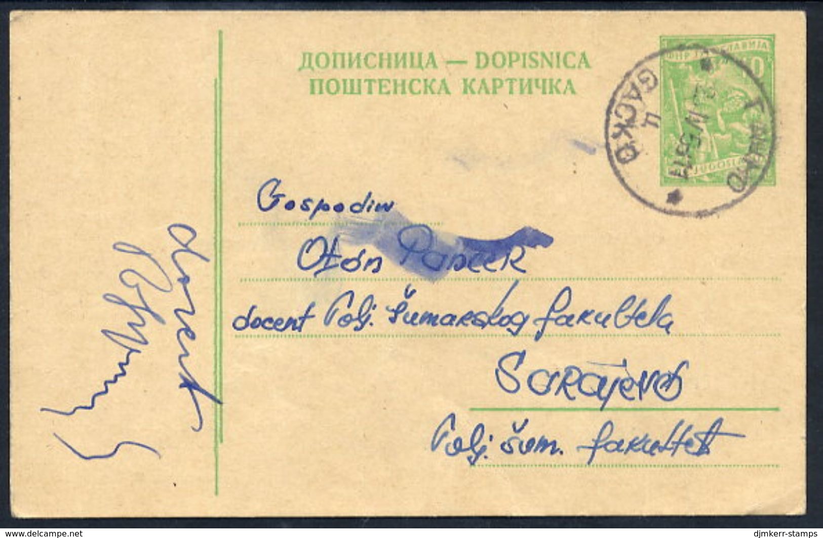 YUGOSLAVIA 1954 Occupations 10 D. Stationery Card Used.  Michel P144d - Interi Postali