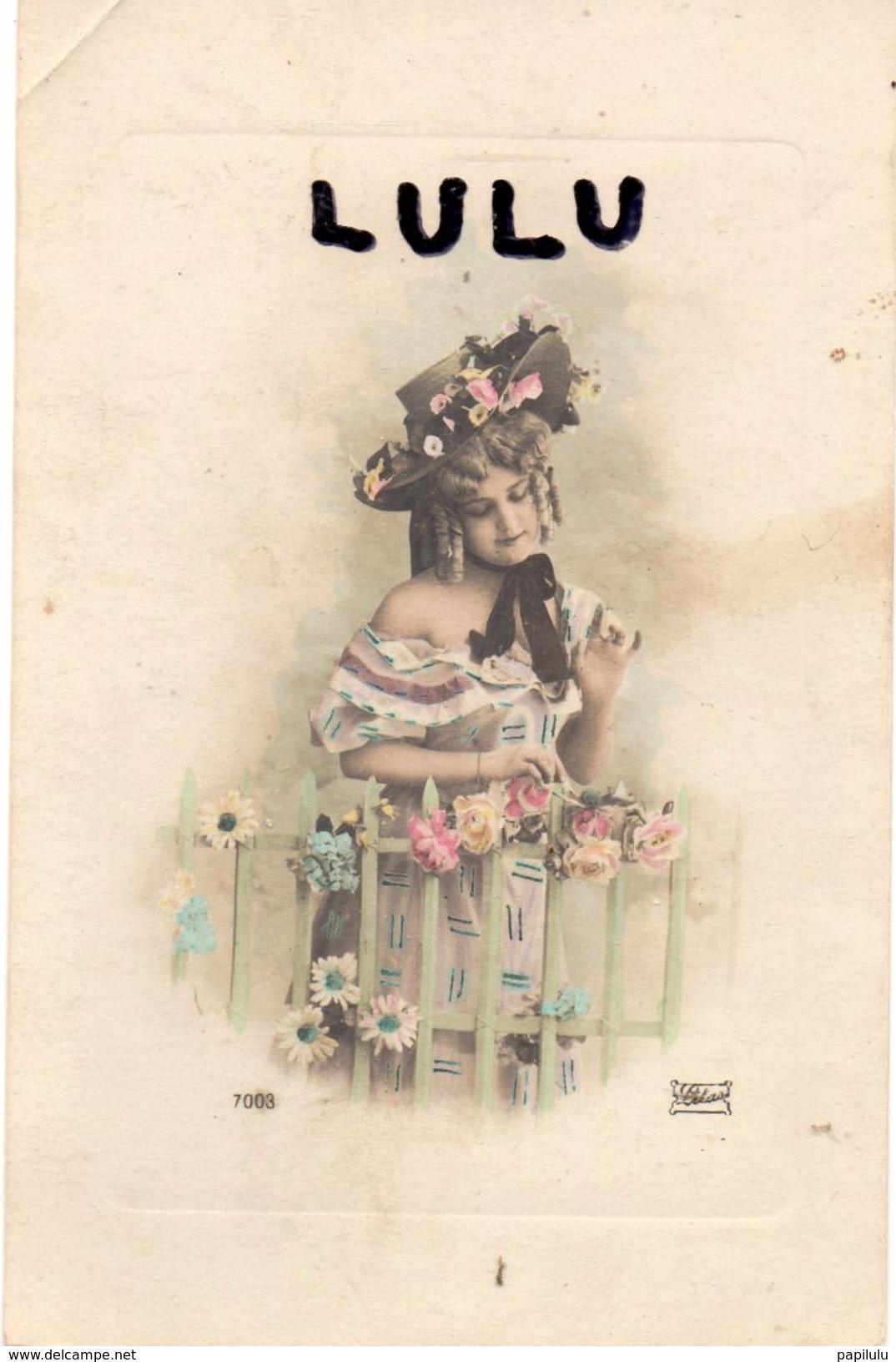 FEMMES N° 136 : Portrait , Fleurs Chapeau ( édit. Lilas N° 7003 ) - Femmes