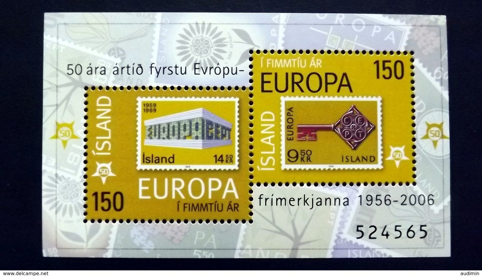 Island 1115/6 Block 39 **/mnh, 50 Jahre Europamarken - Unused Stamps