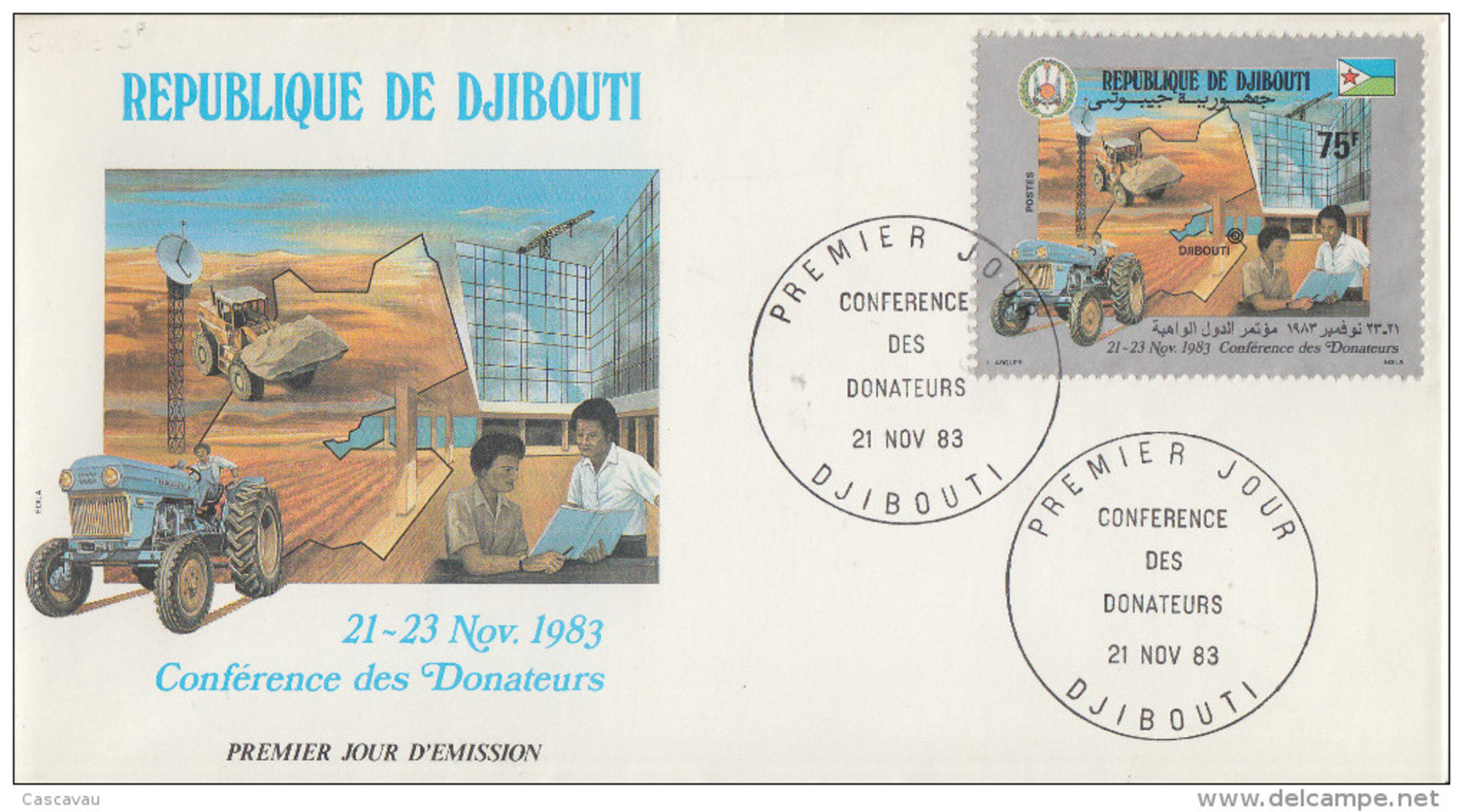 Enveloppe  FDC  1er  Jour   DJIBOUTI    Conférence  Des  Donateurs   1983 - Djibouti (1977-...)