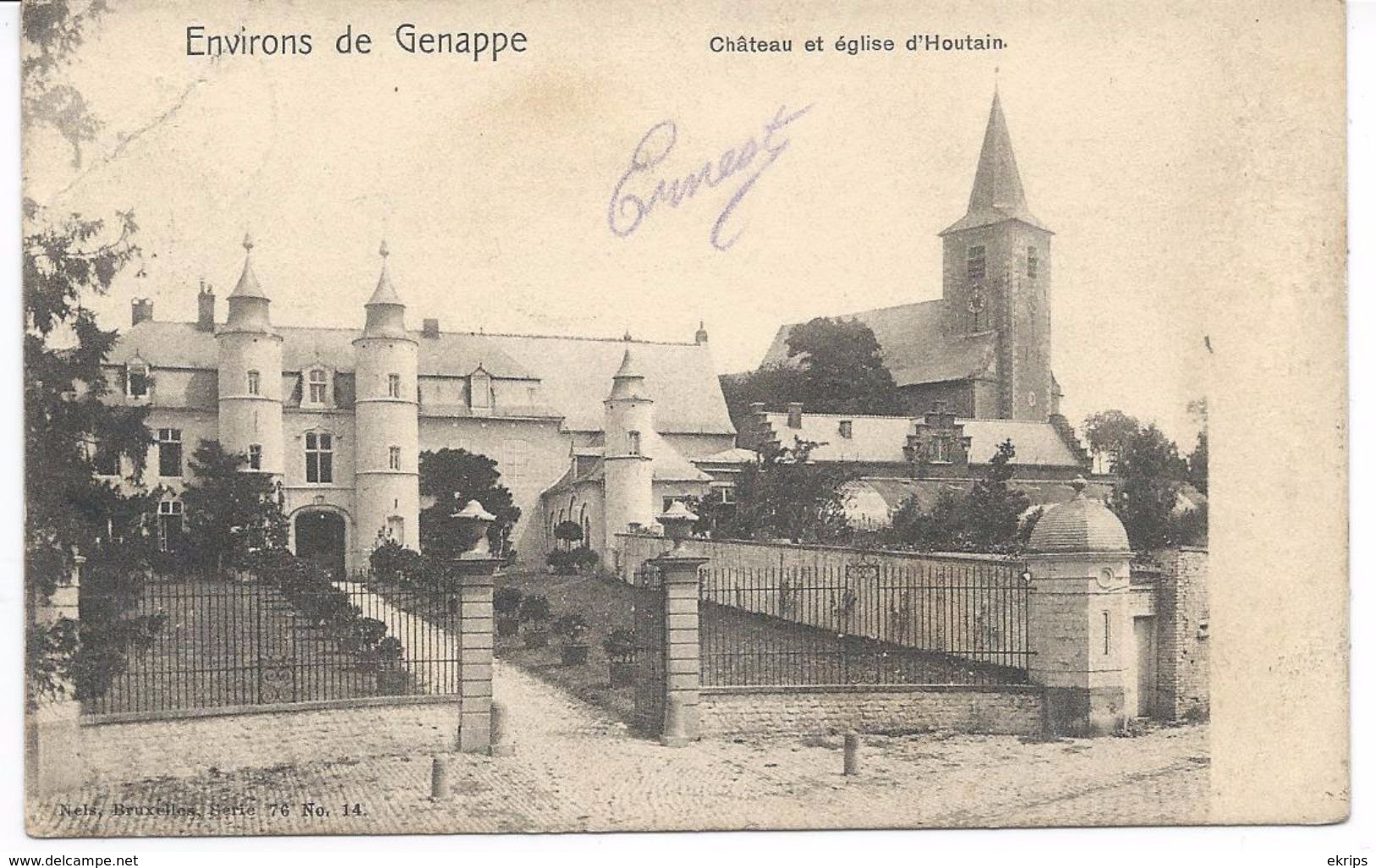 Environs De Genappe  Château Et église D'Houtain. - Genappe