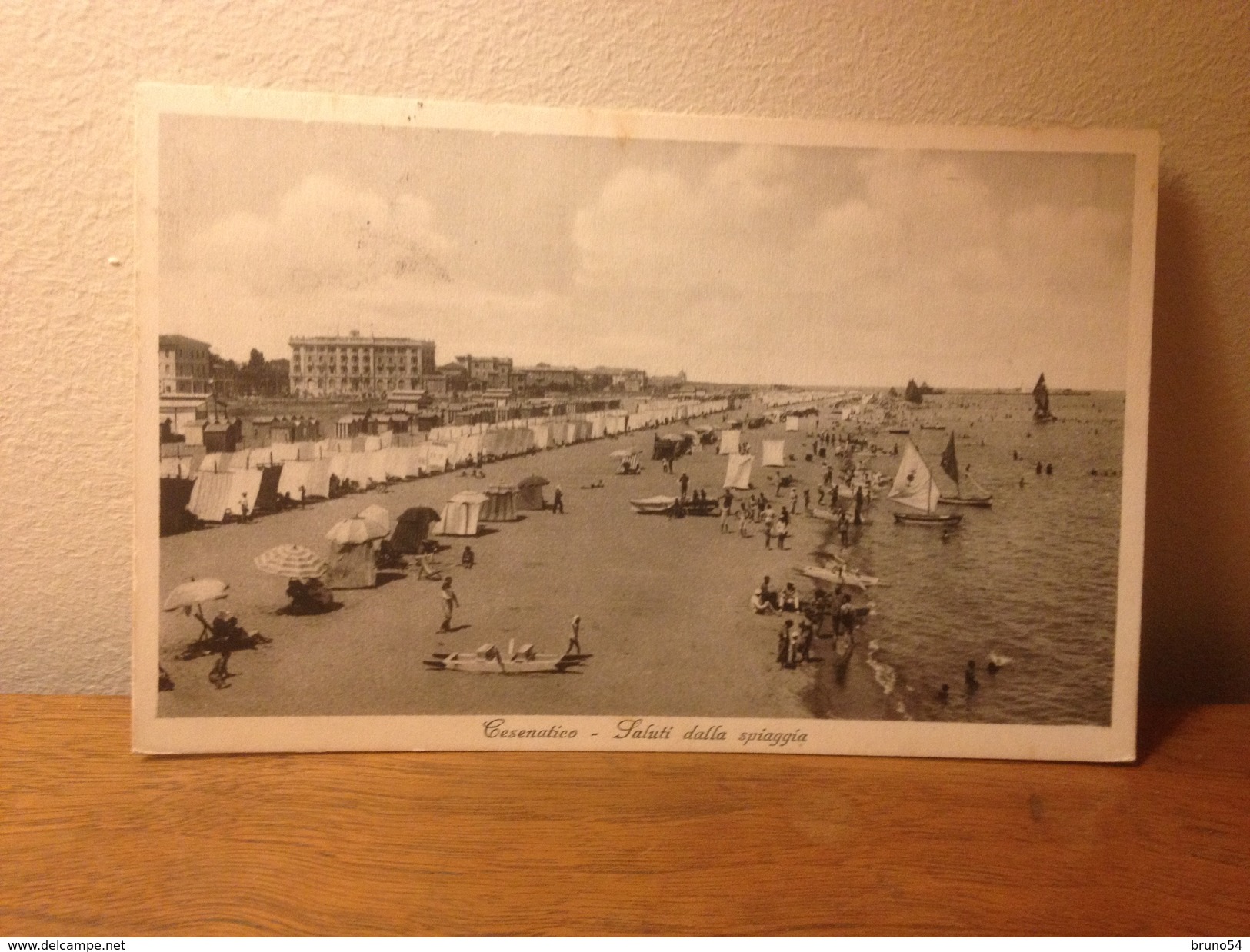 Cartolina Cesenatico Saluti Dalla Spiaggia Viaggiata 1936  Vele Pattini - Cesena