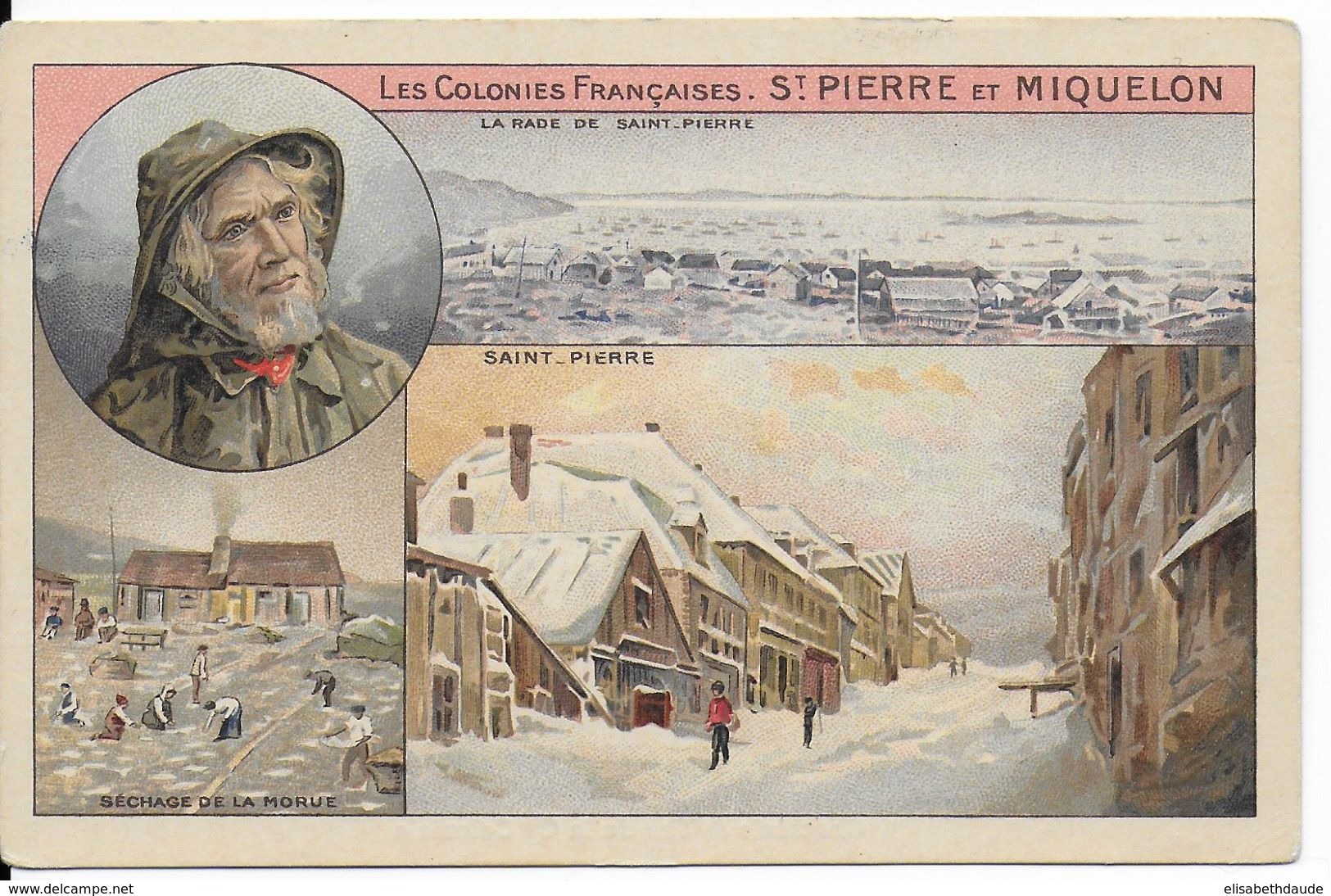 SAINT PIERRE ET MIQUELON - CARTE PUBLICITAIRE Des CHOCOLATS Et THE De La Cie COLONIALE - Saint-Pierre-et-Miquelon