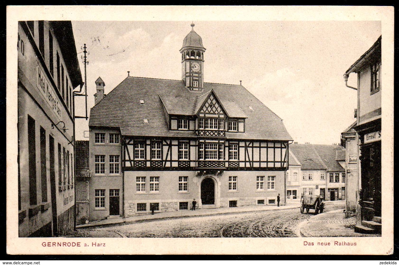 A9237 - Gernrode - Das Neue Rathaus - Bahnpost Frose Quedlinburg - Zug 683 - Gel 1915 - Lohse - Quedlinburg