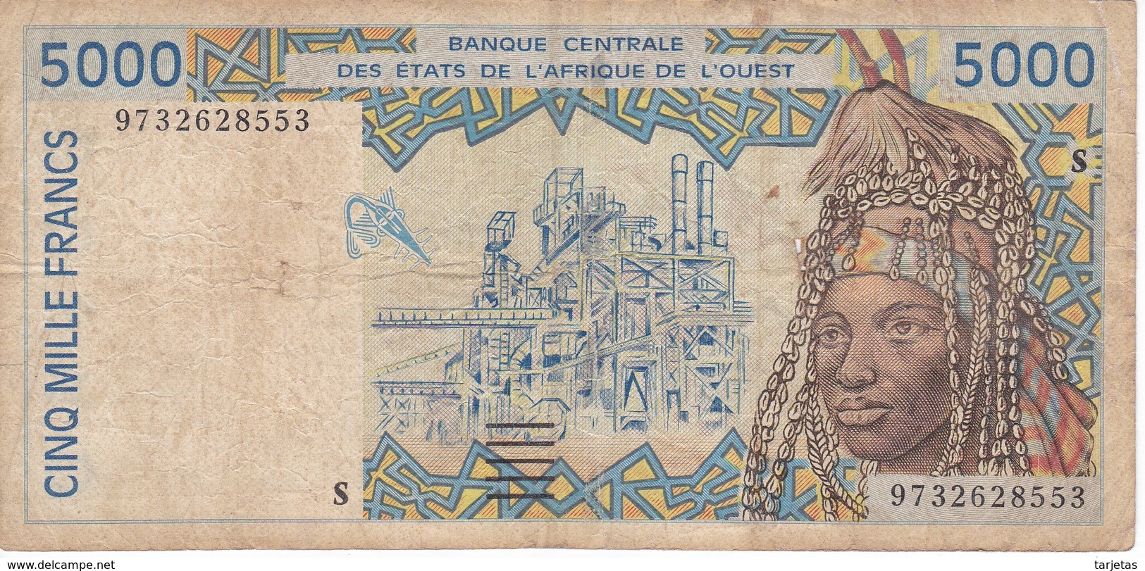 BILLETE DE GUINEA BISSAU DE 5000 FRANCS DEL AÑO 2002  (BANKNOTE) - Guinea–Bissau